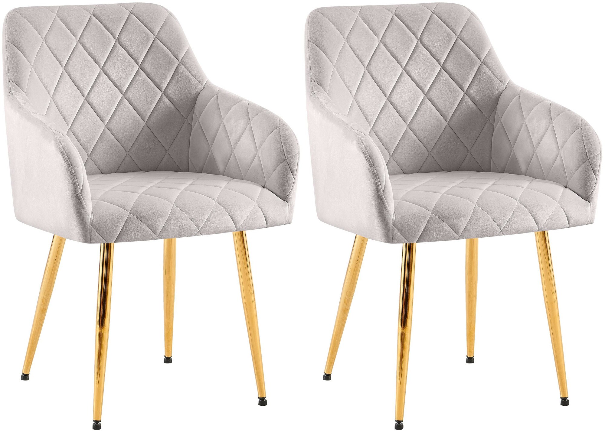 CLP 2er Set Esszimmerst&uuml;hle Monett I Polsterst&uuml;hle mit Samtbezug I K&uuml;chenst&uuml;hle mit stabilem Metallgestell - Bild 1