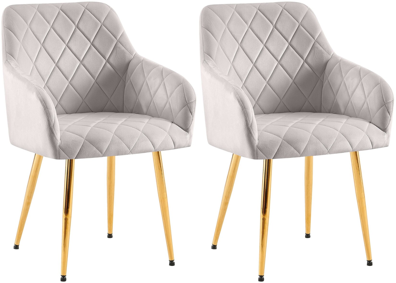 CLP 2er Set Esszimmerstühle Monett I Polsterstühle mit Samtbezug I Küchenstühle mit stabilem Metallgestell | 04255716366858