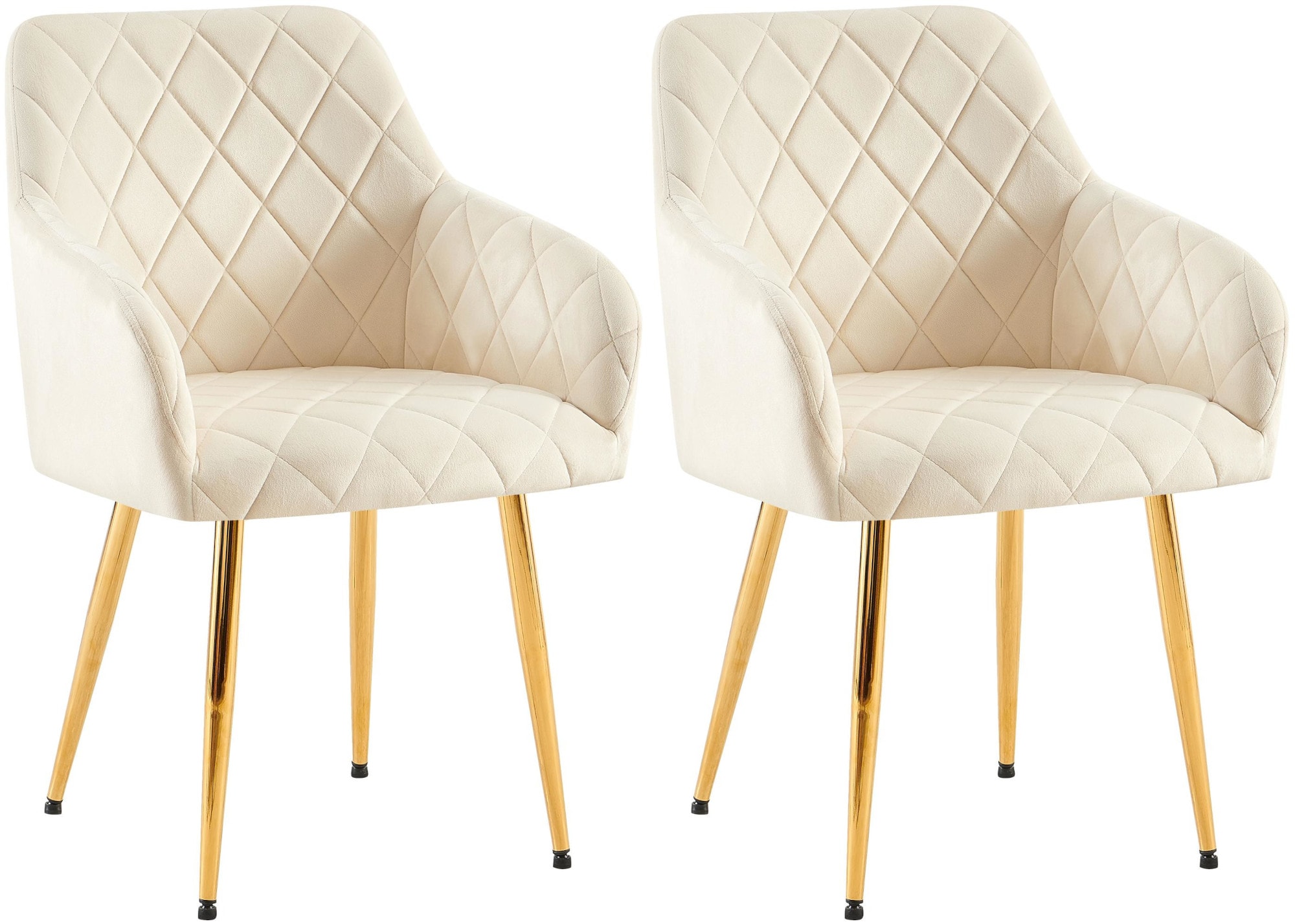 CLP 2er Set Esszimmerst&uuml;hle Monett I Polsterst&uuml;hle mit Samtbezug I K&uuml;chenst&uuml;hle mit stabilem Metallgestell - Bild 1