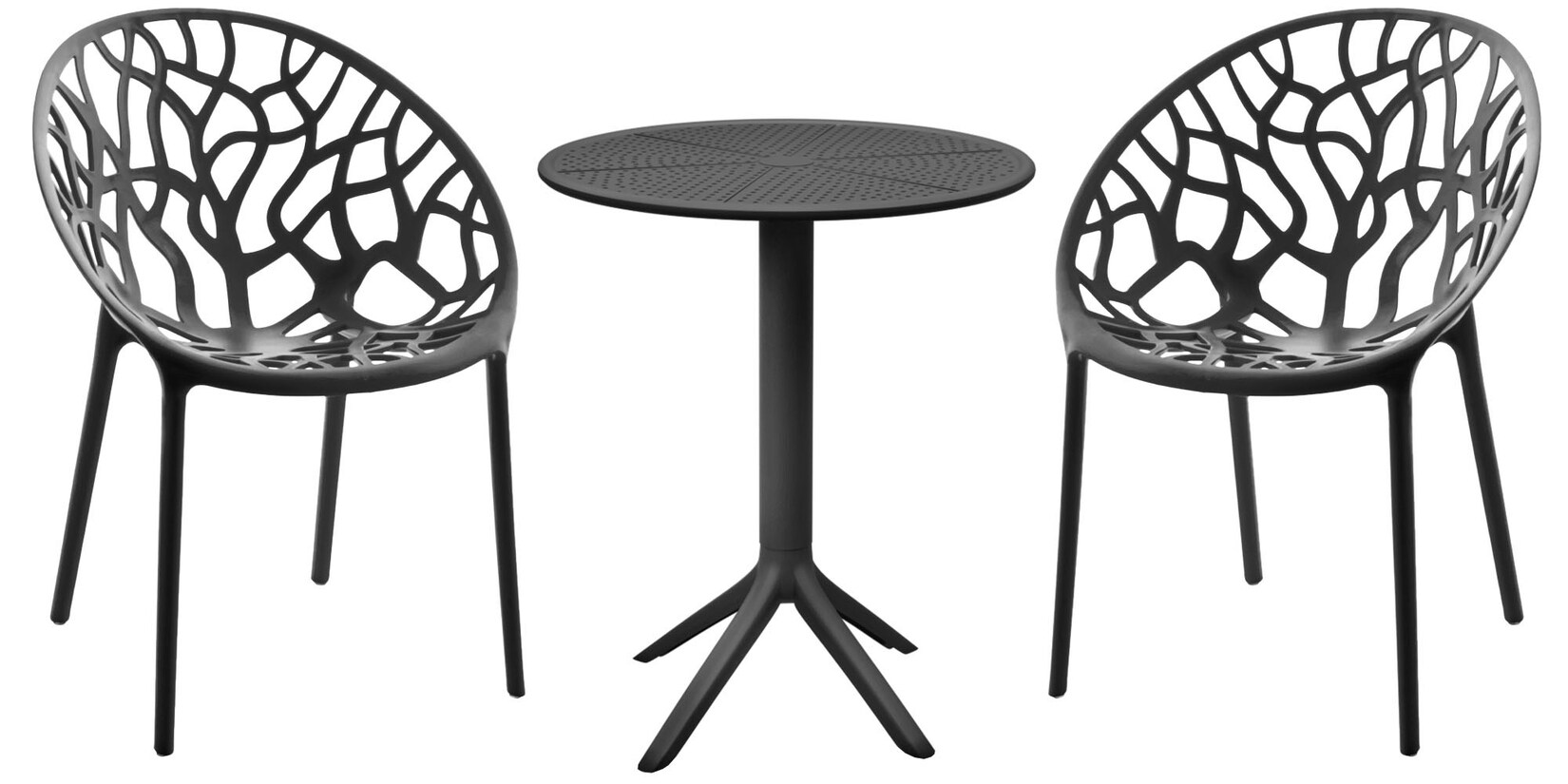 CLP Sitzgruppe Set, moderner Stil, hochwertiges Gestell schwarz, ideal für Esszimmer, Wohnküche, Serie Hoscana