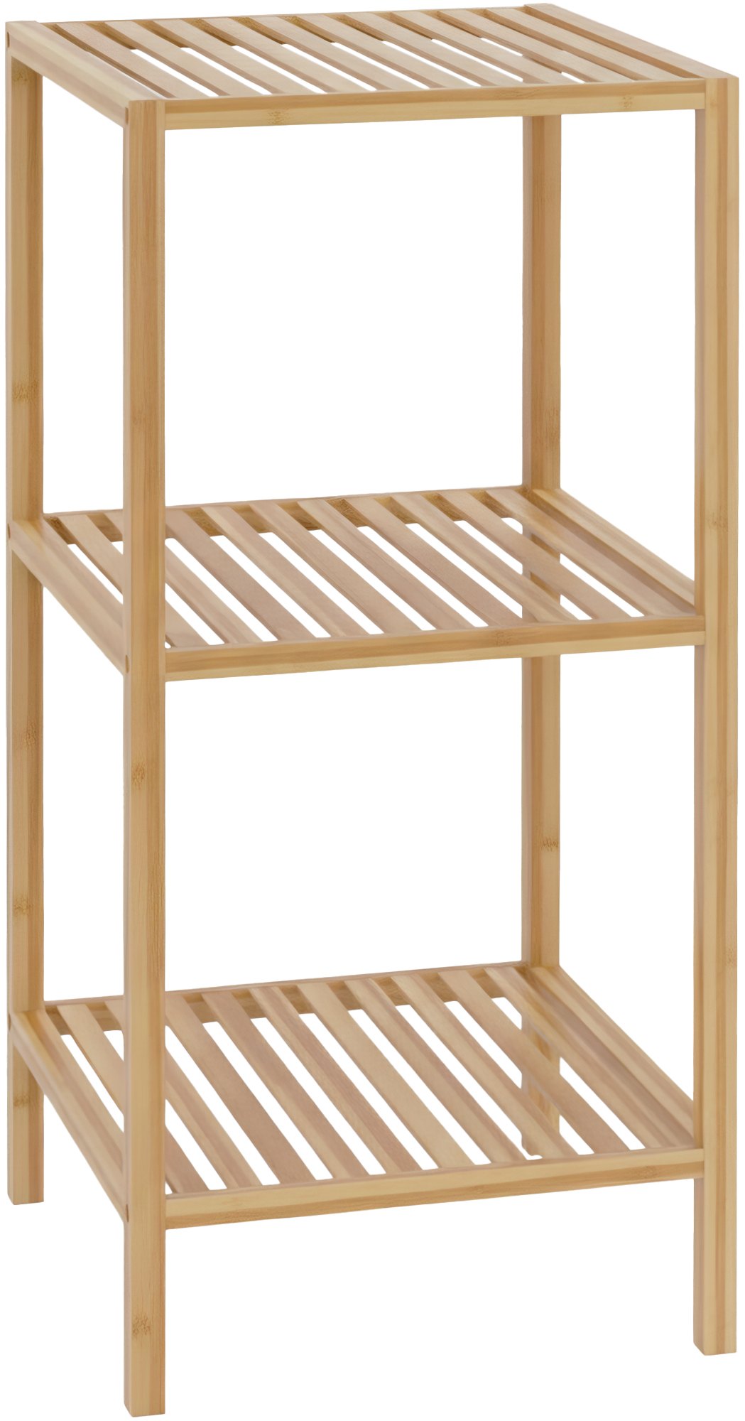 CLP Badregal stehend Bambus Zinnien, Holzregal Badezimmer schmal, K&uuml;chenregal stabil und belastbar, Tragf&auml;higkeit 10 kg pro Regalboden - Bild 1