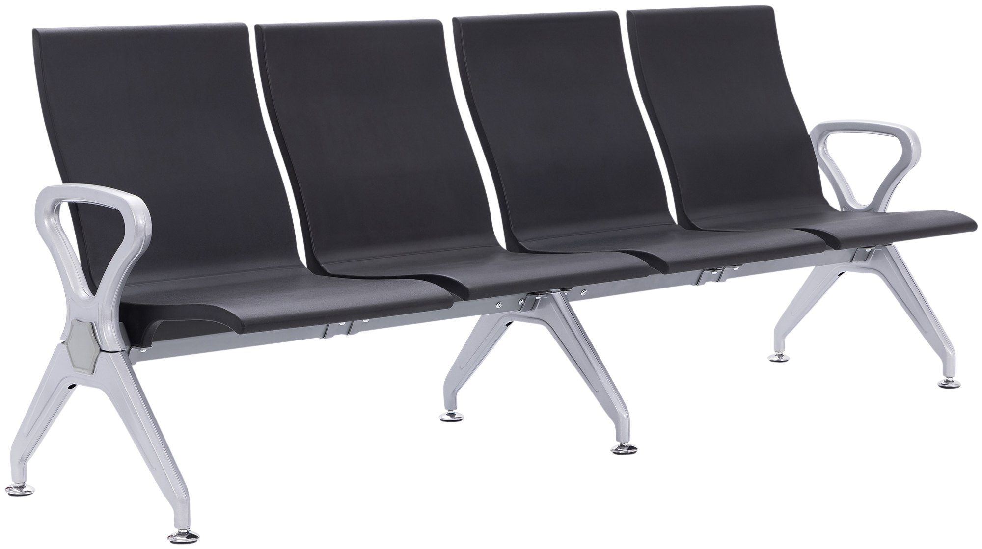 CLP Wartebank Airport-Stil Ermin, Sitzbank Flur mit Lehne, ergonomische Sitzschalen, Wartest&uuml;hle mit robustem Alu-Gestell, bis 150 kg je Sitz - Bild 1