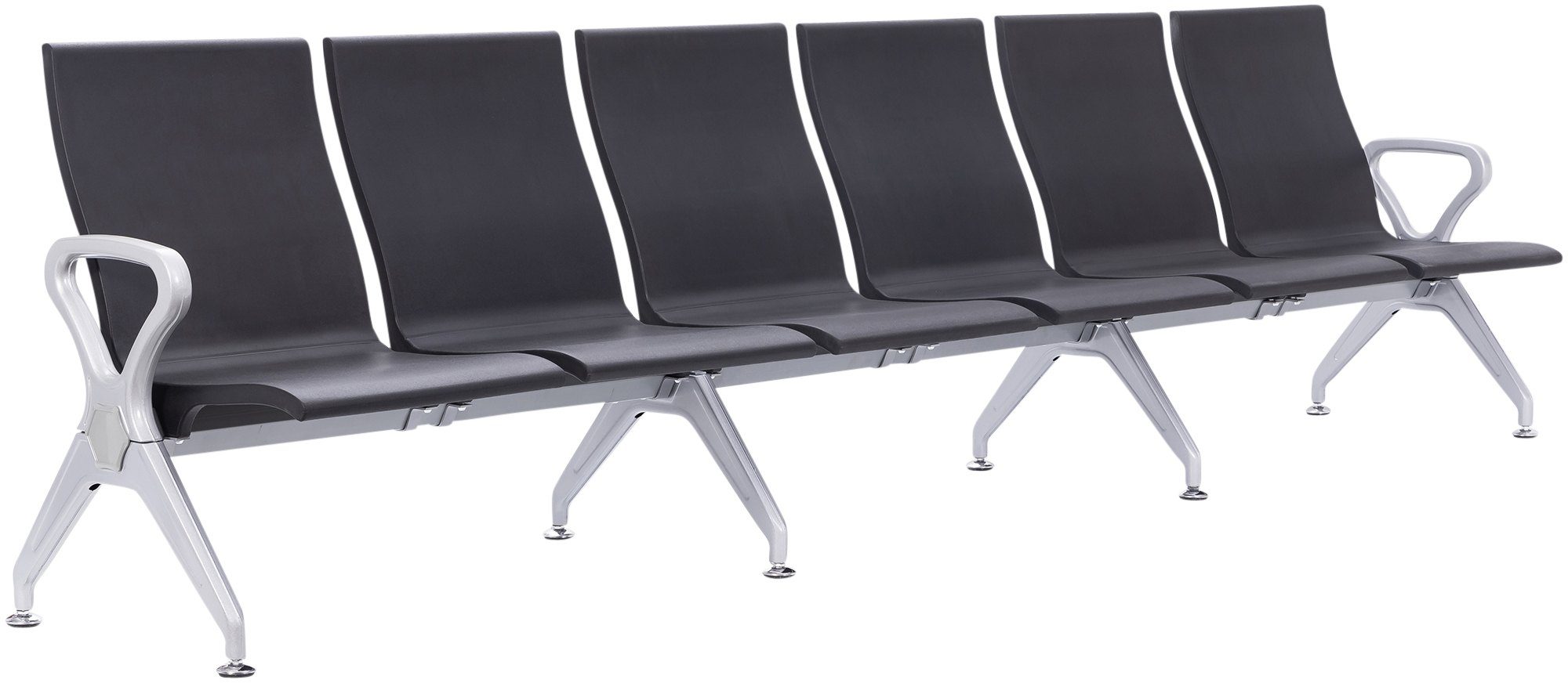 CLP Wartebank Airport-Stil Ermin, Sitzbank Flur mit Lehne, ergonomische Sitzschalen, Wartest&uuml;hle mit robustem Alu-Gestell, bis 150 kg je Sitz - Bild 1