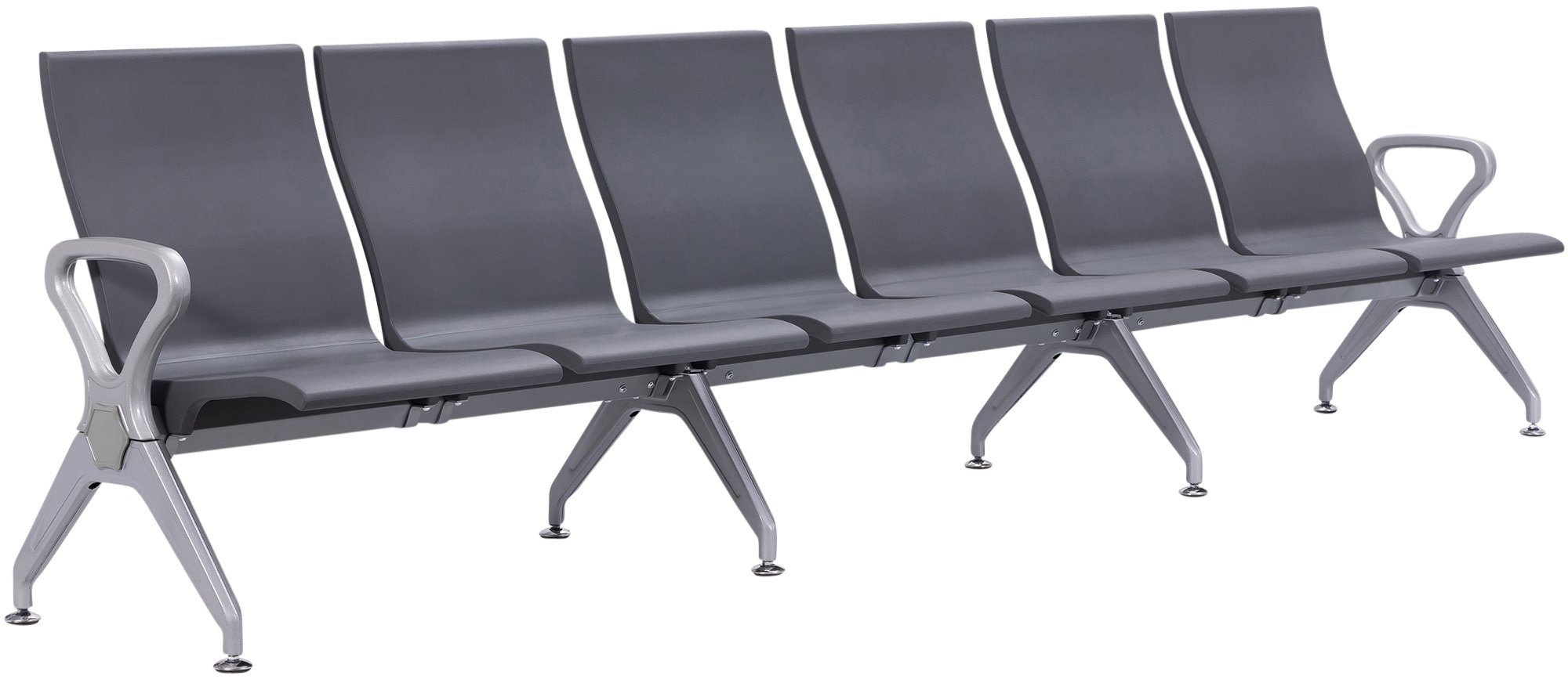 CLP Wartebank Airport-Stil Ermin, Sitzbank Flur mit Lehne, ergonomische Sitzschalen, Wartest&uuml;hle mit robustem Alu-Gestell, bis 150 kg je Sitz - Bild 1
