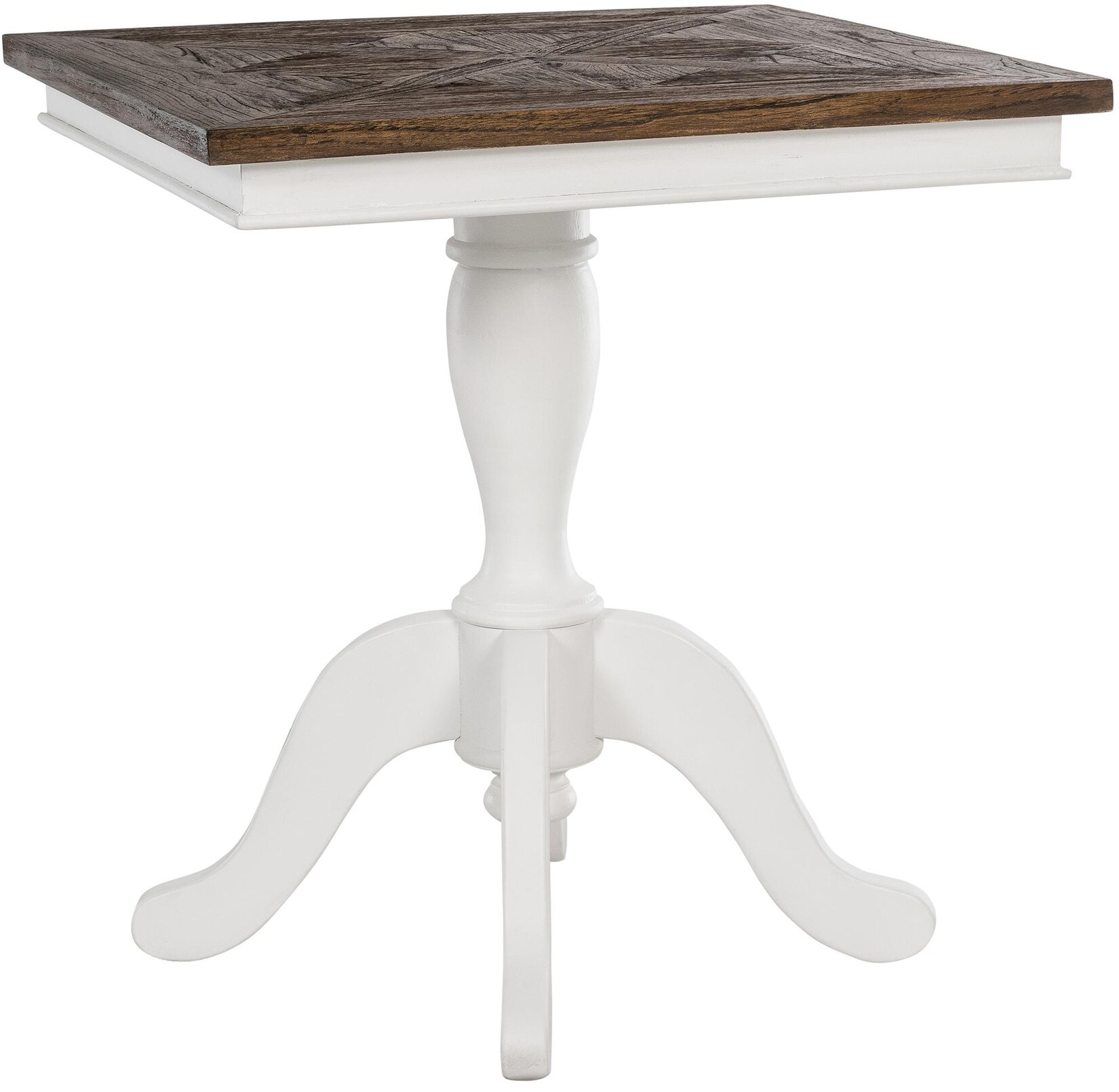 CLP Bistrotisch Holz quadratisch 70x70 cm Grasby, Esstisch für 2 bis 4 Personen, Küchentisch kompakt Shabby Chic rustikal