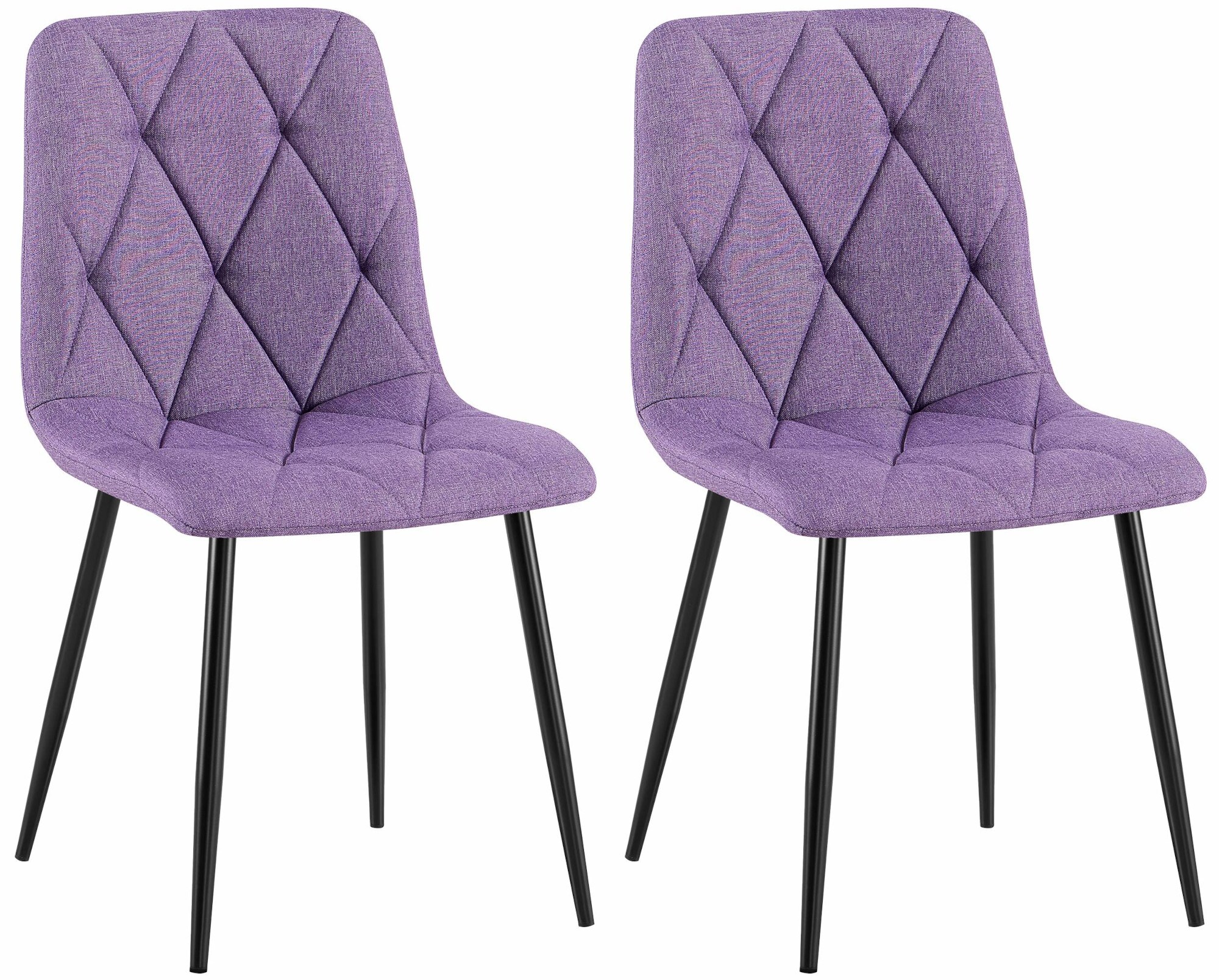 CLP Esszimmerstuhl 2er Set Clairton, K&uuml;chenstuhl gepolstert mit gestepptem Bezug, mit schwarzem Metallgestell, bis 150 kg belastbar - Bild 1