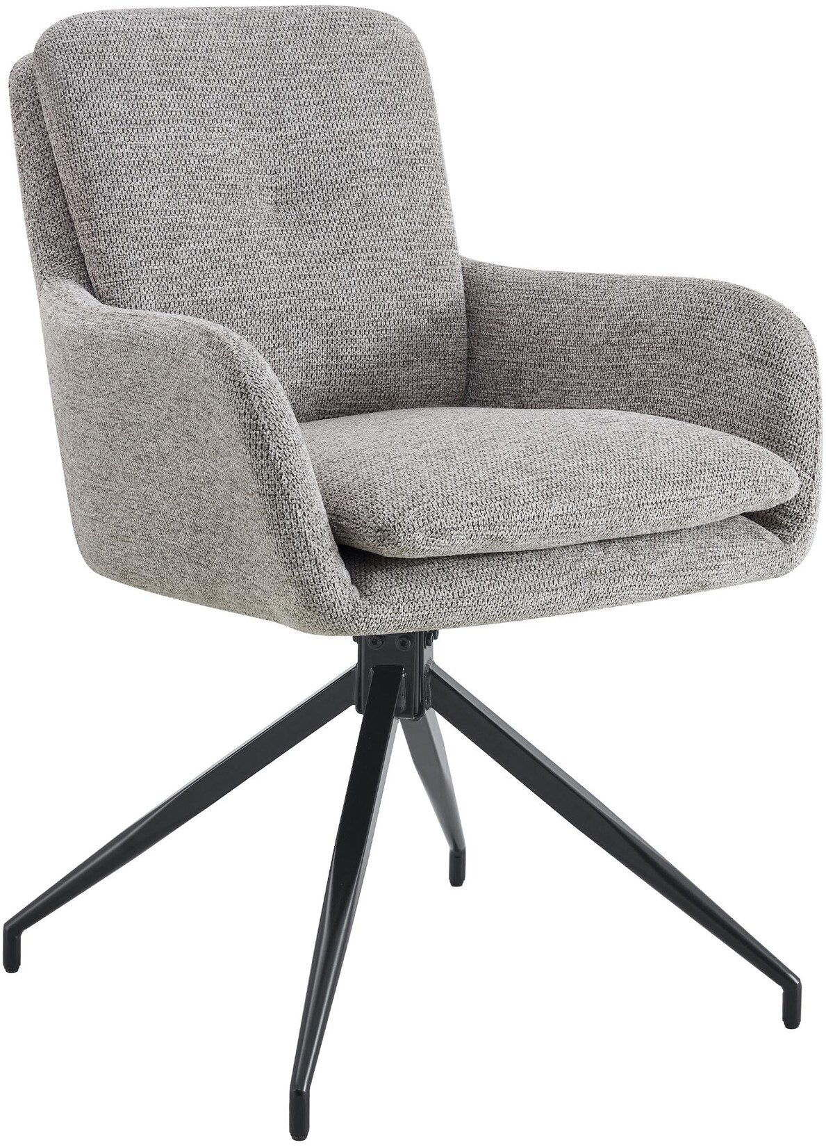 CLP Esszimmerstuhl drehbar Pickett Stoff, 180° schwenkbarer Sessel mit Armlehne und Rückenlehne, belastbar bis 150 kg | 04255716369590