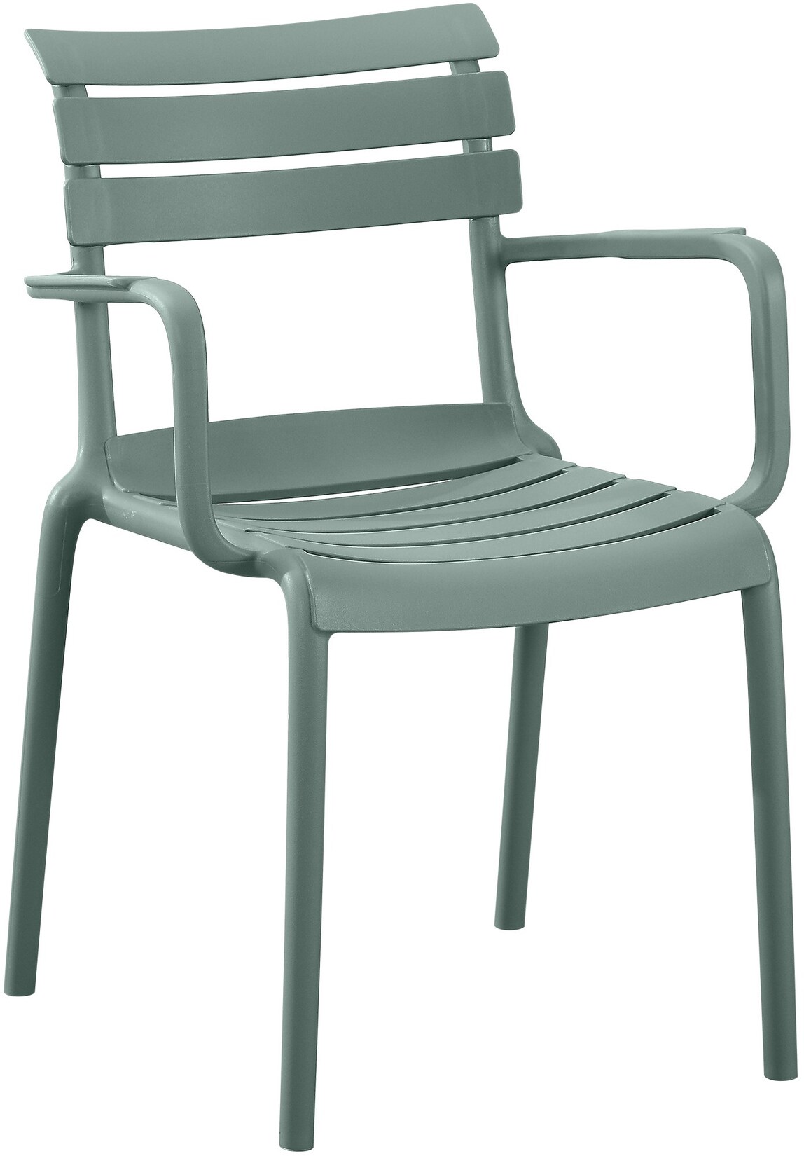 CLP Gartenstuhl stapelbar mit Armlehnen Joliya, Stapelstuhl Kunststoff wetterfest UV-beständig, Outdoorstuhl bis 150 kg belastbar