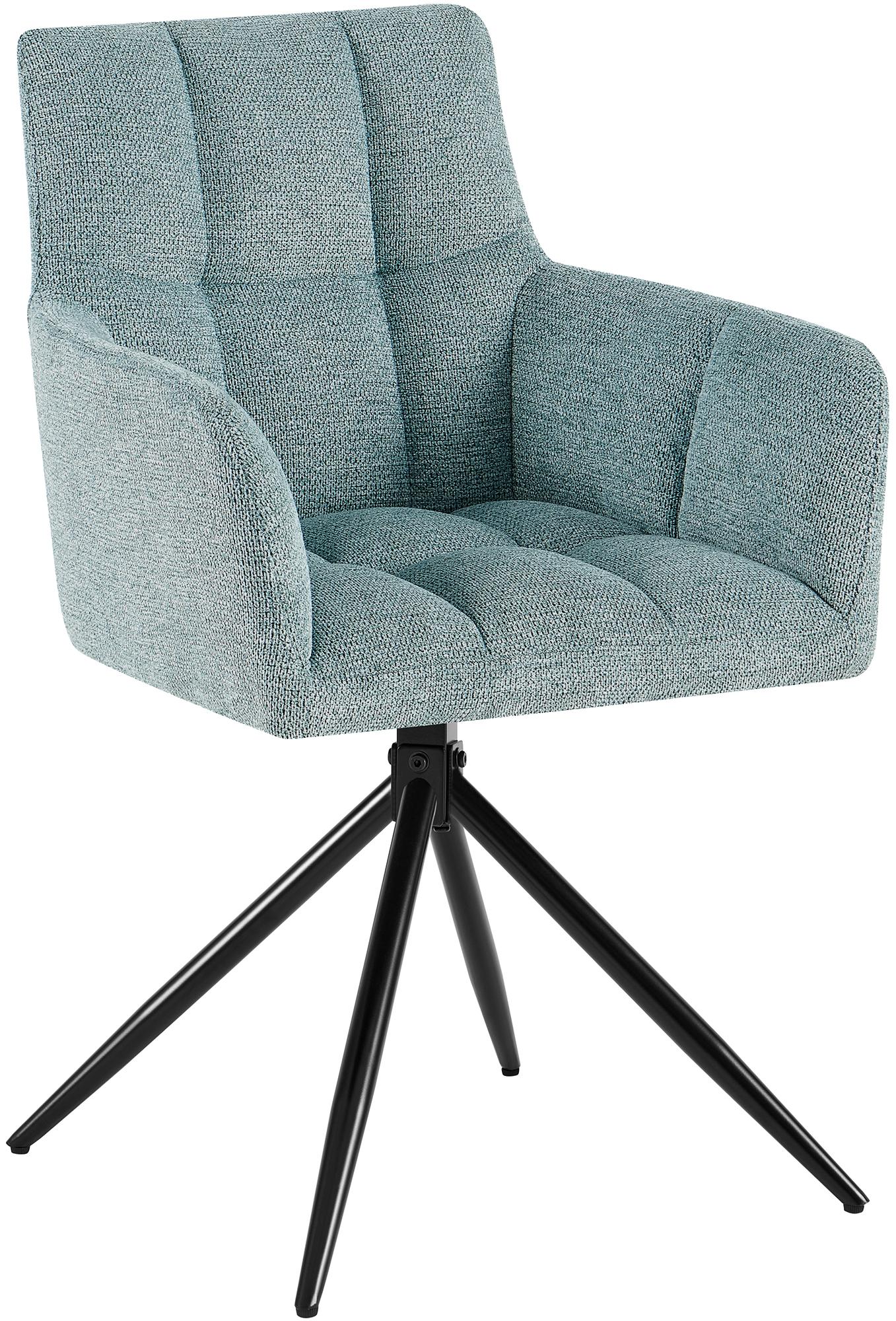 CLP Esszimmerstuhl Jonah, schwenkbarer Polsterstuhl mit Armlehne, 180&deg; Auto-R&uuml;ckstellmechanismus, Stoffbezug pflegeleicht, Stuhl f&uuml;r K&uuml;che - Bild 1