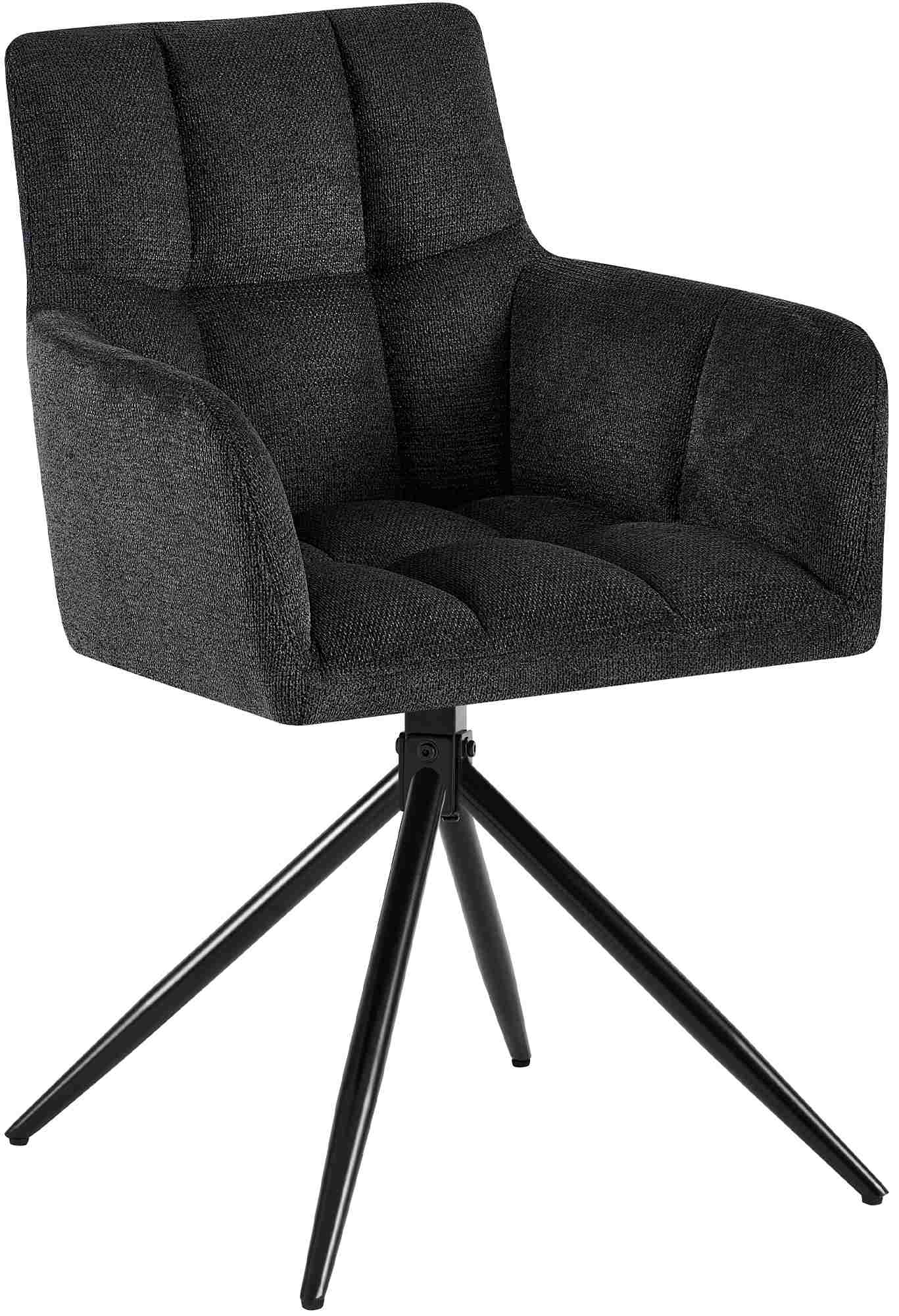 CLP Esszimmerstuhl Jonah, schwenkbarer Polsterstuhl mit Armlehne, 180&deg; Auto-R&uuml;ckstellmechanismus, Stoffbezug pflegeleicht, Stuhl f&uuml;r K&uuml;che - Bild 1