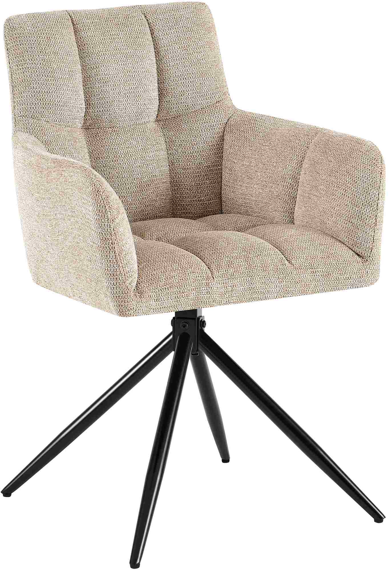 CLP Esszimmerstuhl Jonah, schwenkbarer Polsterstuhl mit Armlehne, 180&deg; Auto-R&uuml;ckstellmechanismus, Stoffbezug pflegeleicht, Stuhl f&uuml;r K&uuml;che - Bild 1