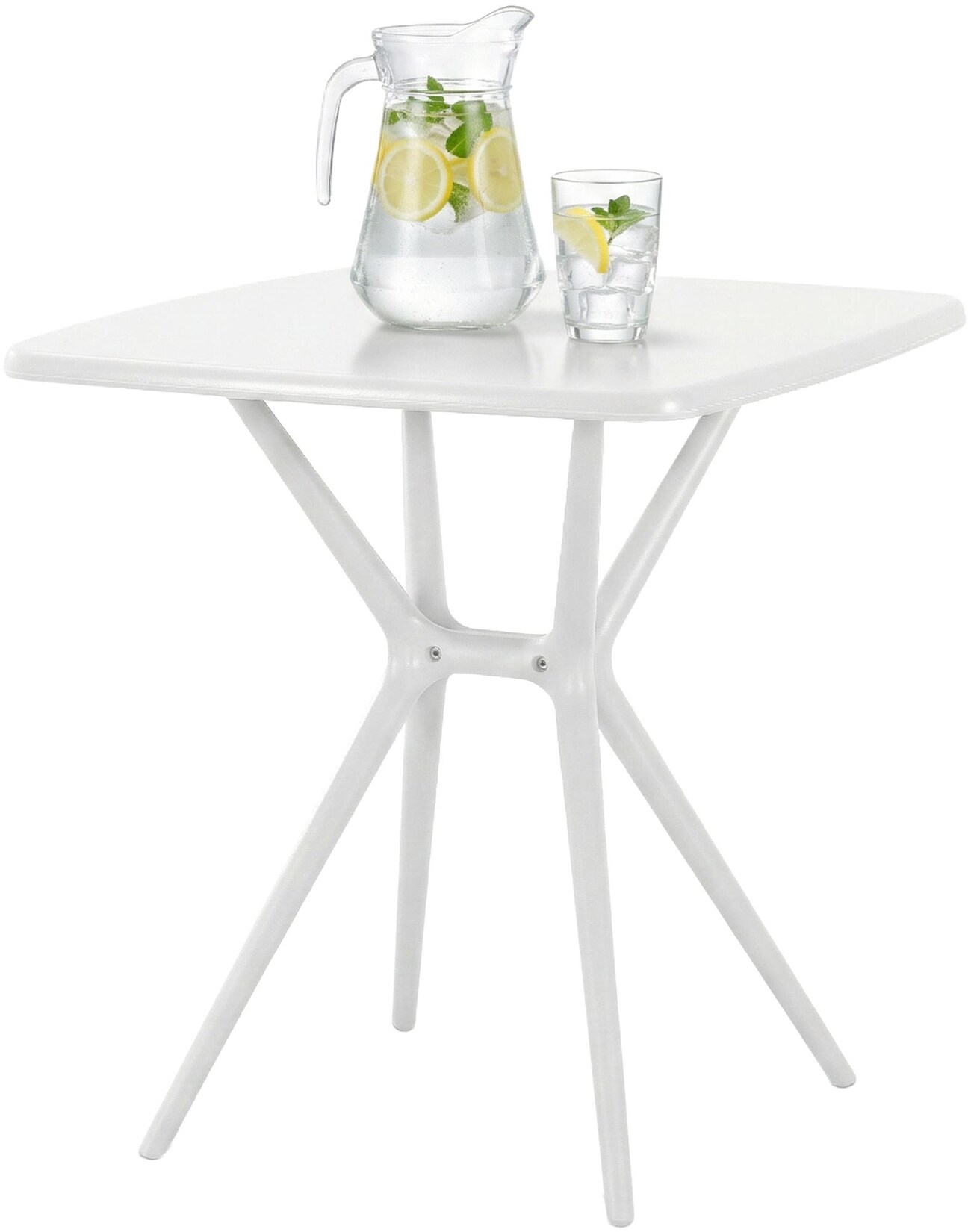 CLP Gartentisch wetterfest stabil Becky, Bistrotisch eckig 72x72 cm, Balkontisch Polypropylen UV-beständig winterfest, Innen- und …