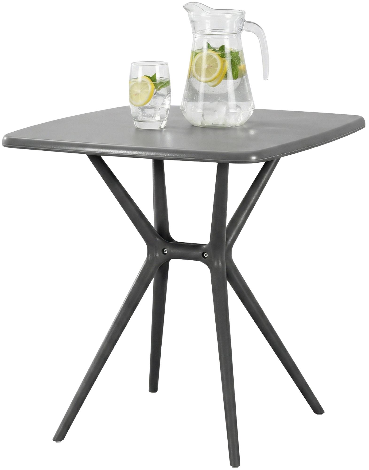 CLP Gartentisch wetterfest stabil Becky, Bistrotisch eckig 72x72 cm, Balkontisch Polypropylen UV-best&auml;ndig winterfest, Innen- und Au&szlig;enbereich - Bild 1