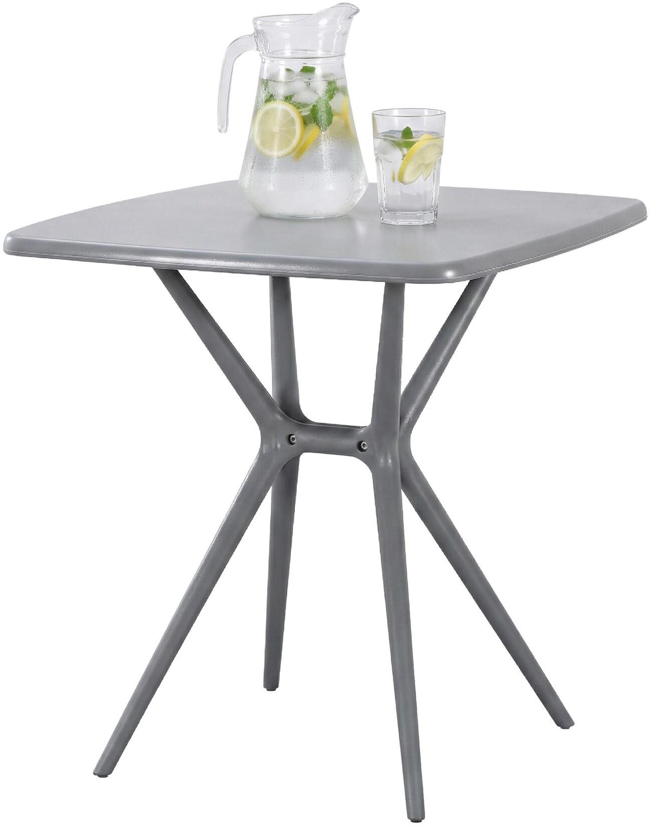CLP Gartentisch wetterfest stabil Becky, Bistrotisch eckig 72x72 cm, Balkontisch Polypropylen UV-beständig winterfest, Innen- und …