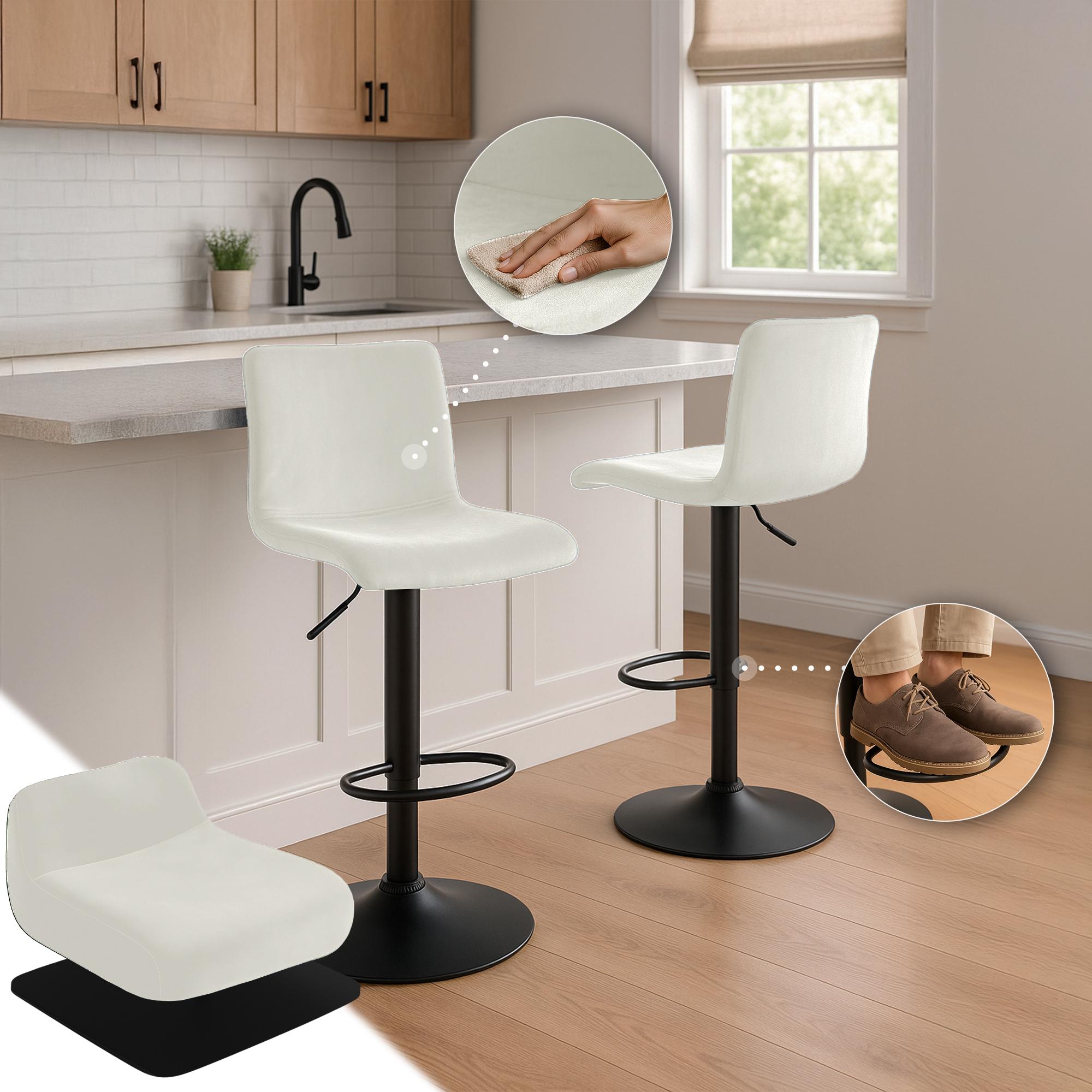 CLP Hover Barhocker Mit Lehne – Höhenverstellbar, Drehbar & Gepolstert Im Modernen Samtbezug, Für Küche, Bar & Lounge