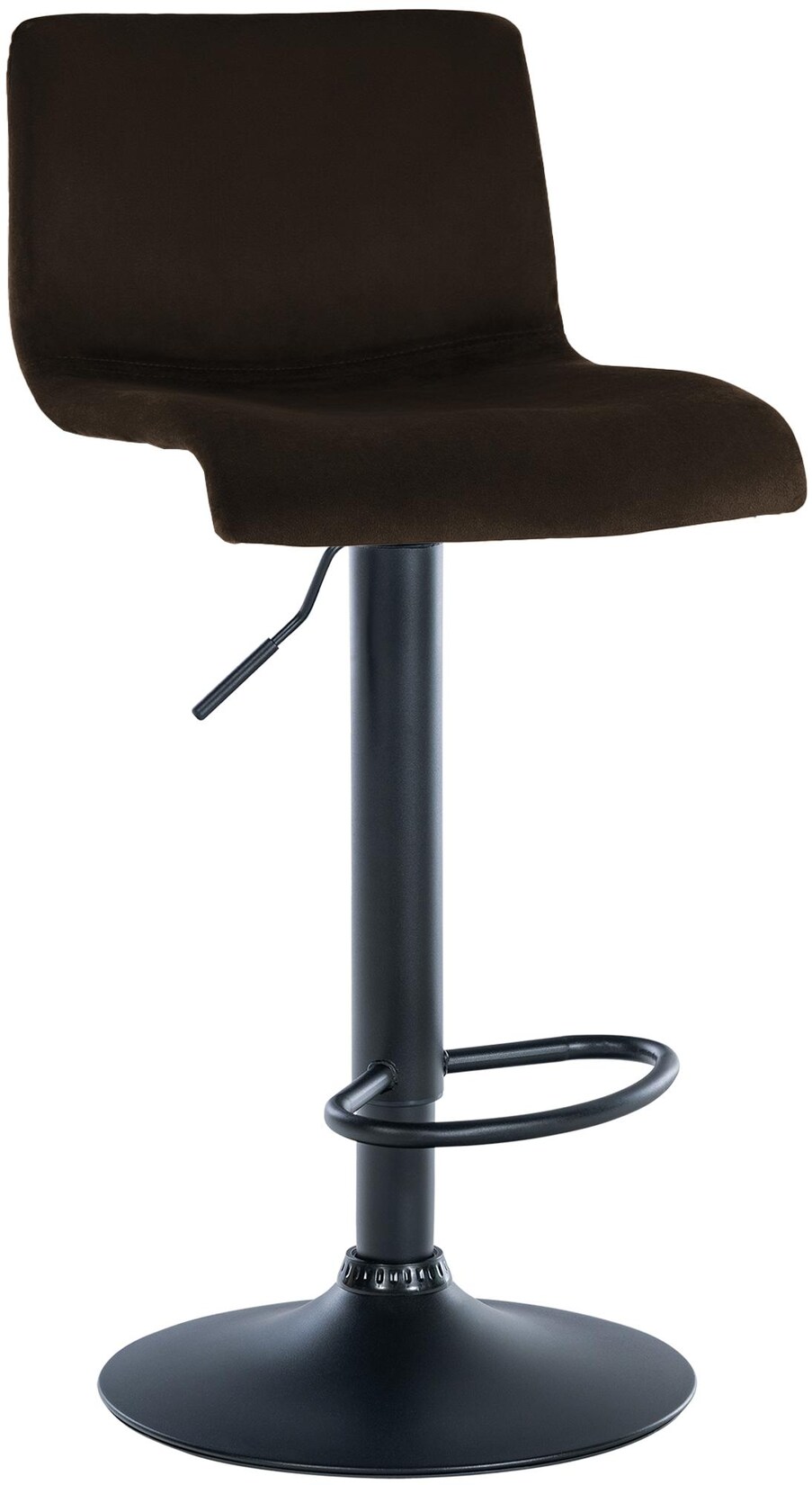 CLP Barhocker höhenverstellbar mit Lehne Hover, Barstuhl gepolstert Samtbezug, Tresenstuhl mit Metallgestell drehbar