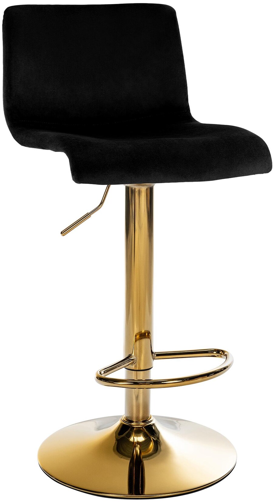 CLP Barhocker höhenverstellbar mit Lehne Hover, Barstuhl gepolstert Samtbezug, Tresenstuhl mit Metallgestell drehbar | 04255716370756