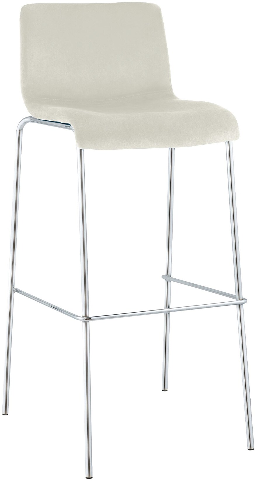 CLP Barhocker mit Lehne Hover, Barstuhl gepolstert mit Samtbezug, Tresenstuhl mit Metallgestell Chrom, Tresenhocker bis 150 kg belastbar