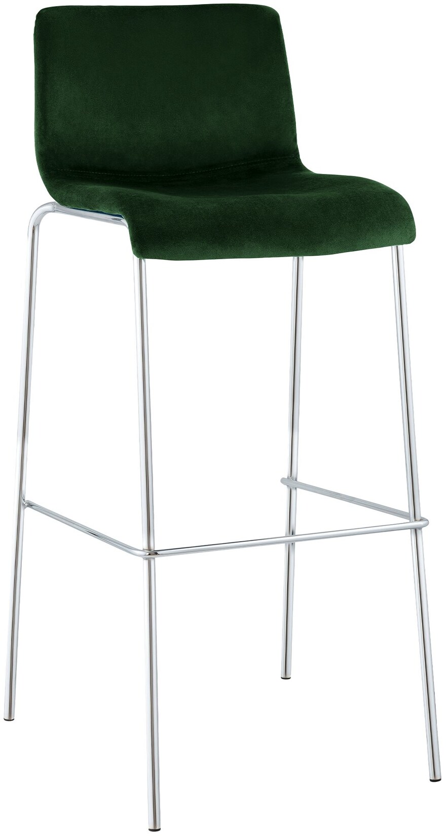 CLP Barhocker mit Lehne Hover, Barstuhl gepolstert mit Samtbezug, Tresenstuhl mit Metallgestell Chrom, Tresenhocker bis 150 kg belastbar