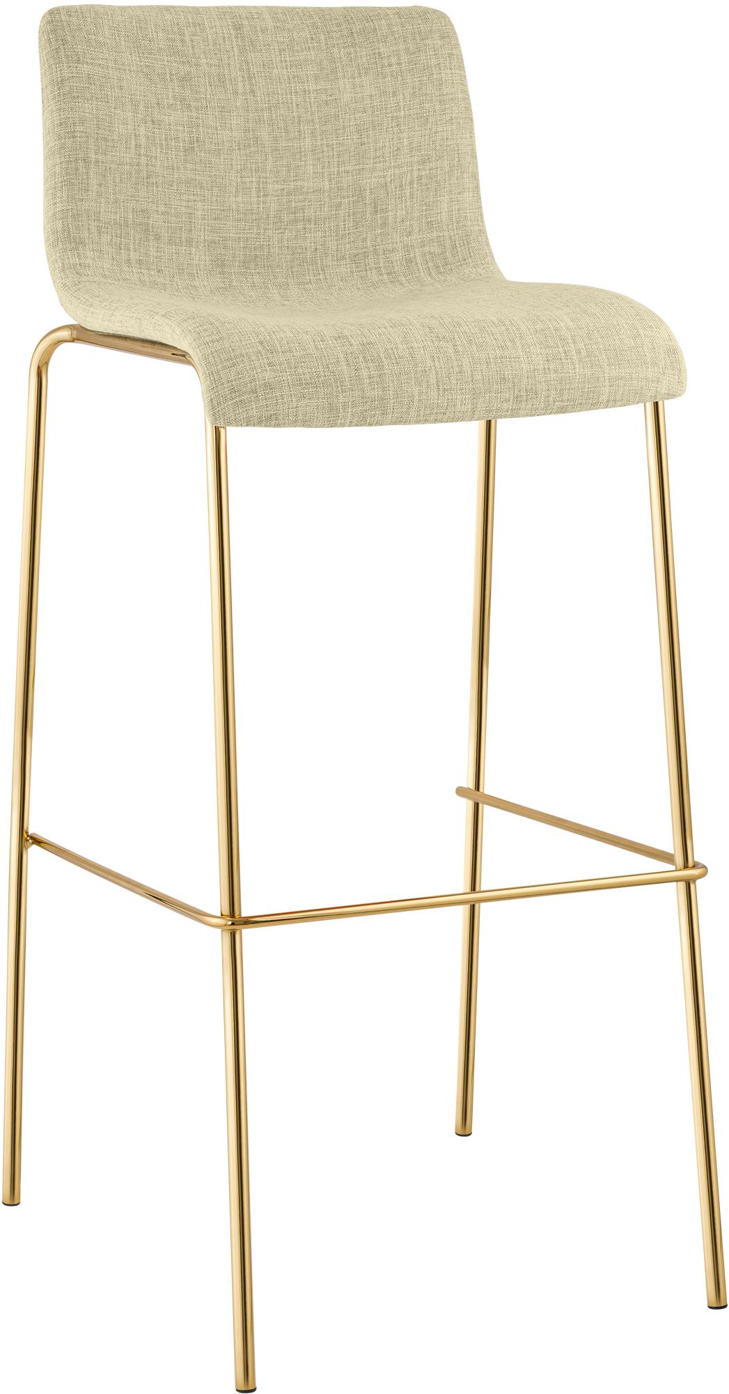 CLP Barhocker mit Lehne Hover, Barstuhl stapelbar mit Stoffbezug, Metallgestell Goldoptik, Stapelstuhl bis 150 kg belastbar - Bild 1