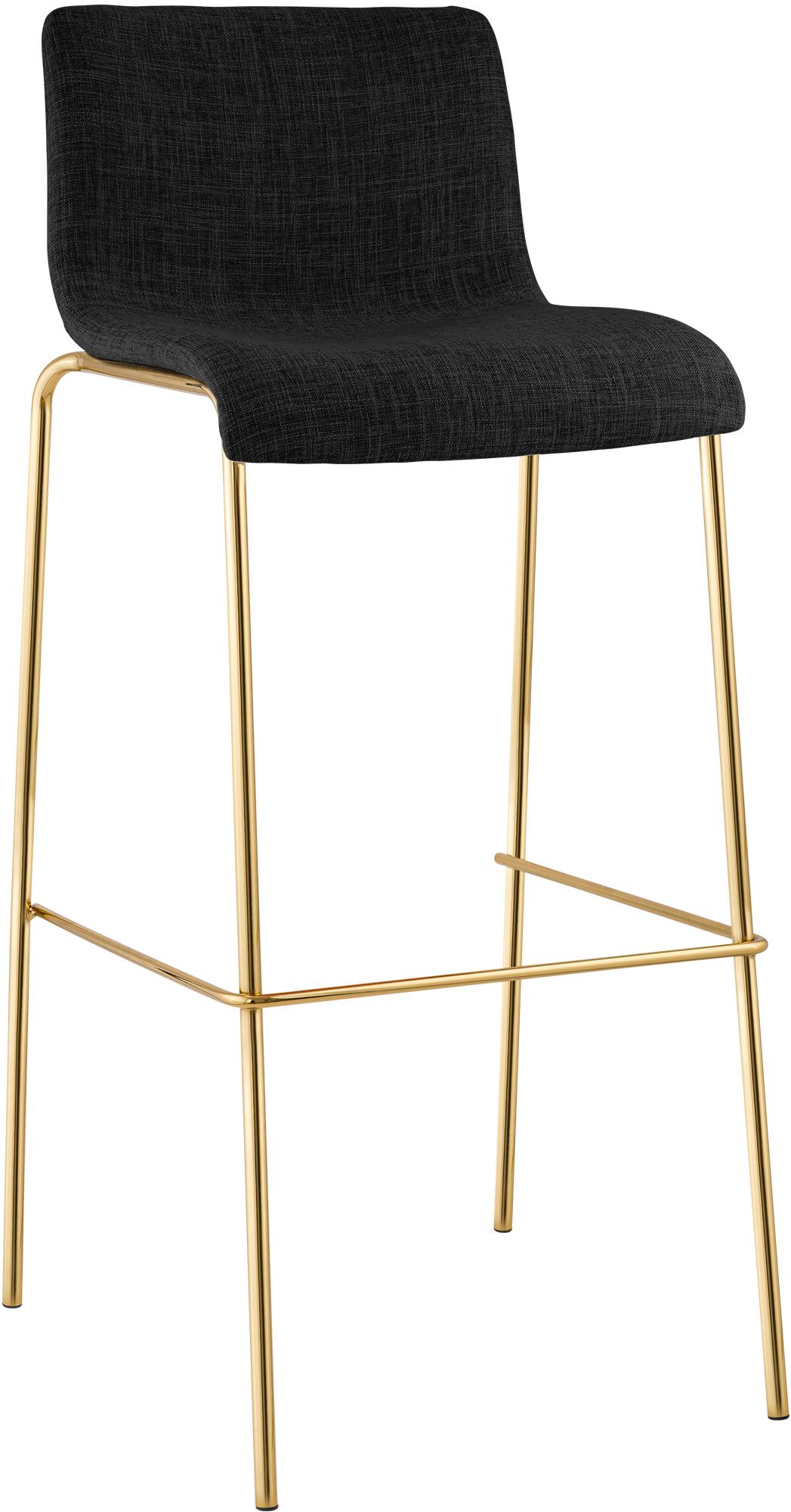 CLP Barhocker mit Lehne Hover, Barstuhl stapelbar mit Stoffbezug, Metallgestell Goldoptik, Stapelstuhl bis 150 kg belastbar - Bild 1