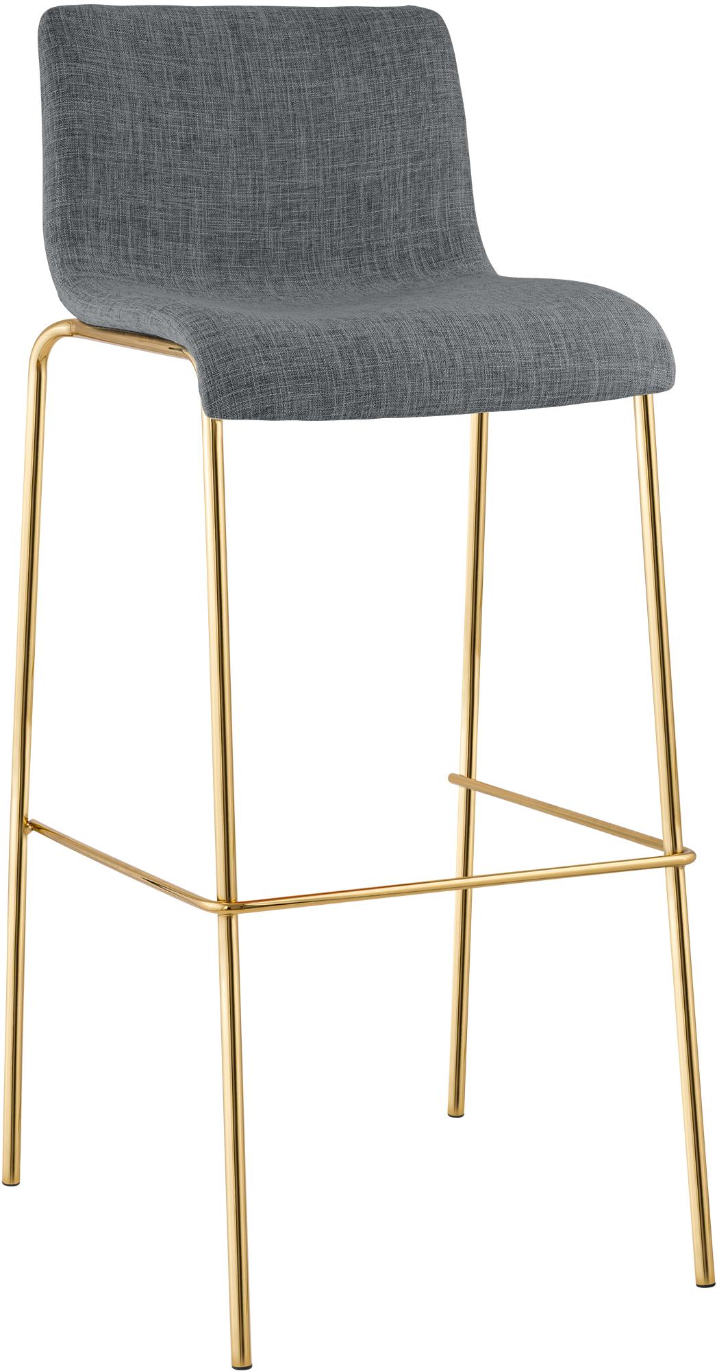 CLP Barhocker mit Lehne Hover, Barstuhl stapelbar mit Stoffbezug, Metallgestell Goldoptik, Stapelstuhl bis 150 kg belastbar - Bild 1