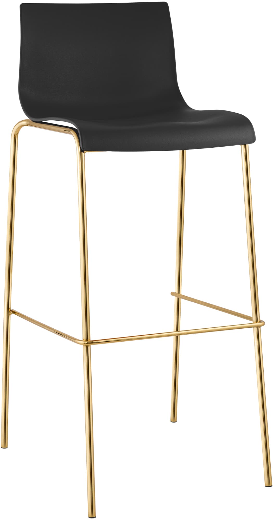 CLP Barhocker mit Lehne Hover, Barstuhl stapelbar mit Sitz aus Kunststoff, Metallgestell Goldoptik, Stapelstuhl bis 150 kg belastbar - Bild 1