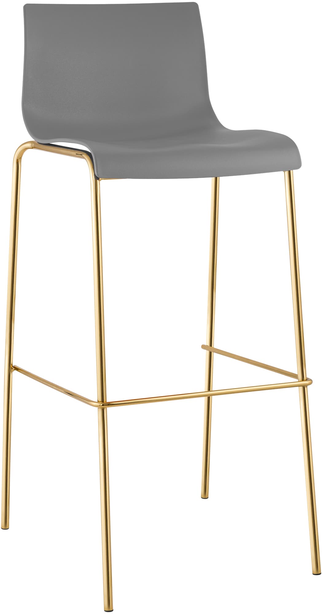 CLP Barhocker mit Lehne Hover, Barstuhl stapelbar mit Sitz aus Kunststoff, Metallgestell Goldoptik, Stapelstuhl bis 150 kg belastbar - Bild 1