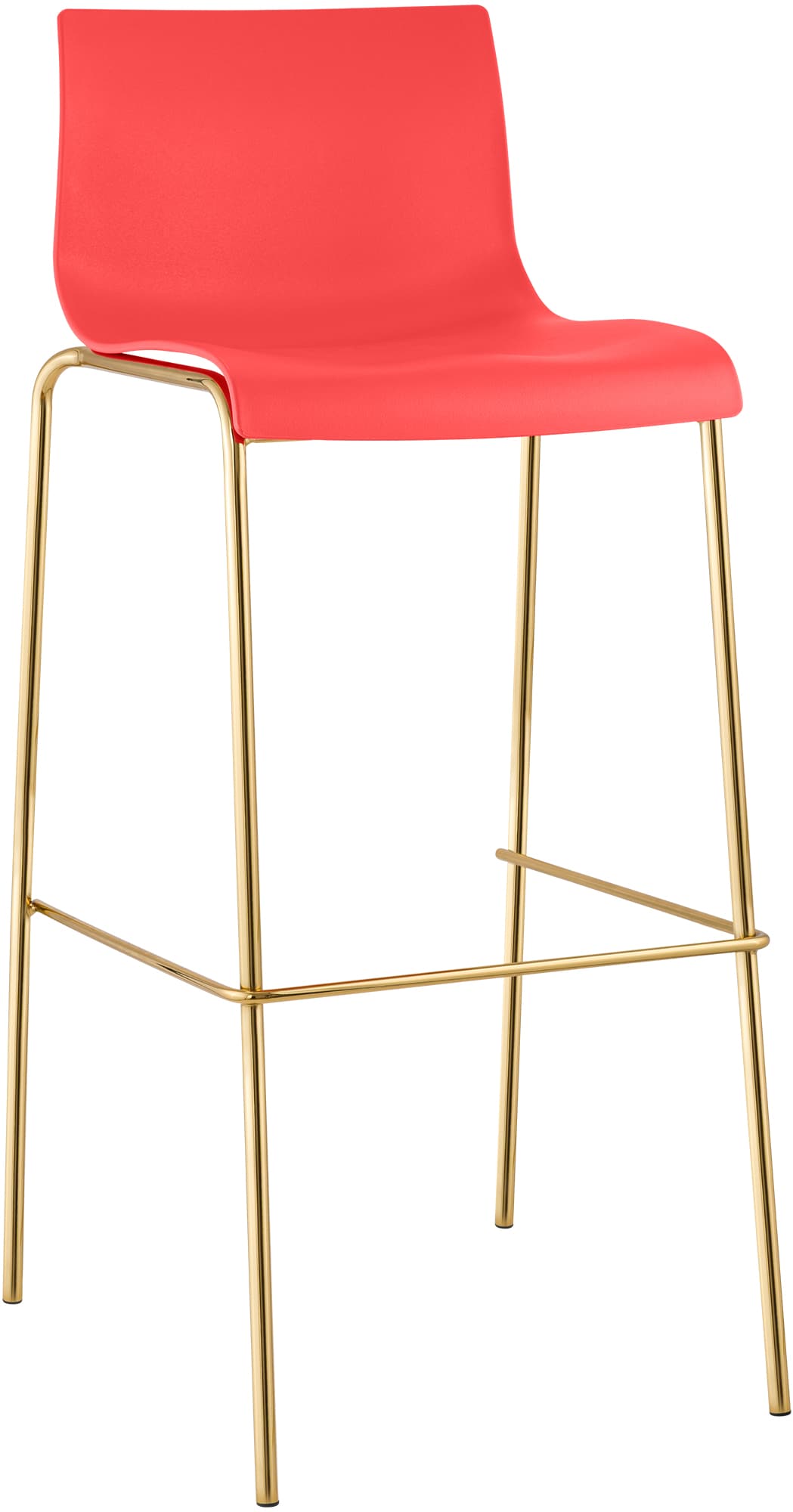 CLP Barhocker mit Lehne Hover, Barstuhl stapelbar mit Sitz aus Kunststoff, Metallgestell Goldoptik, Stapelstuhl bis 150 kg belastbar - Bild 1