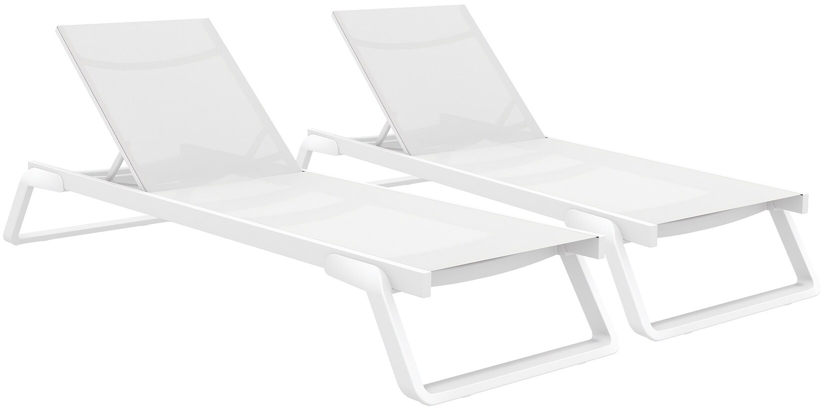 CLP 2er Set Sonnenliege Tropic, stilvolle und wetterfeste Gartenliegen mit Rollen aus GFK mit verstellbarer Rückenlehne für Terrasse | 04255716371173