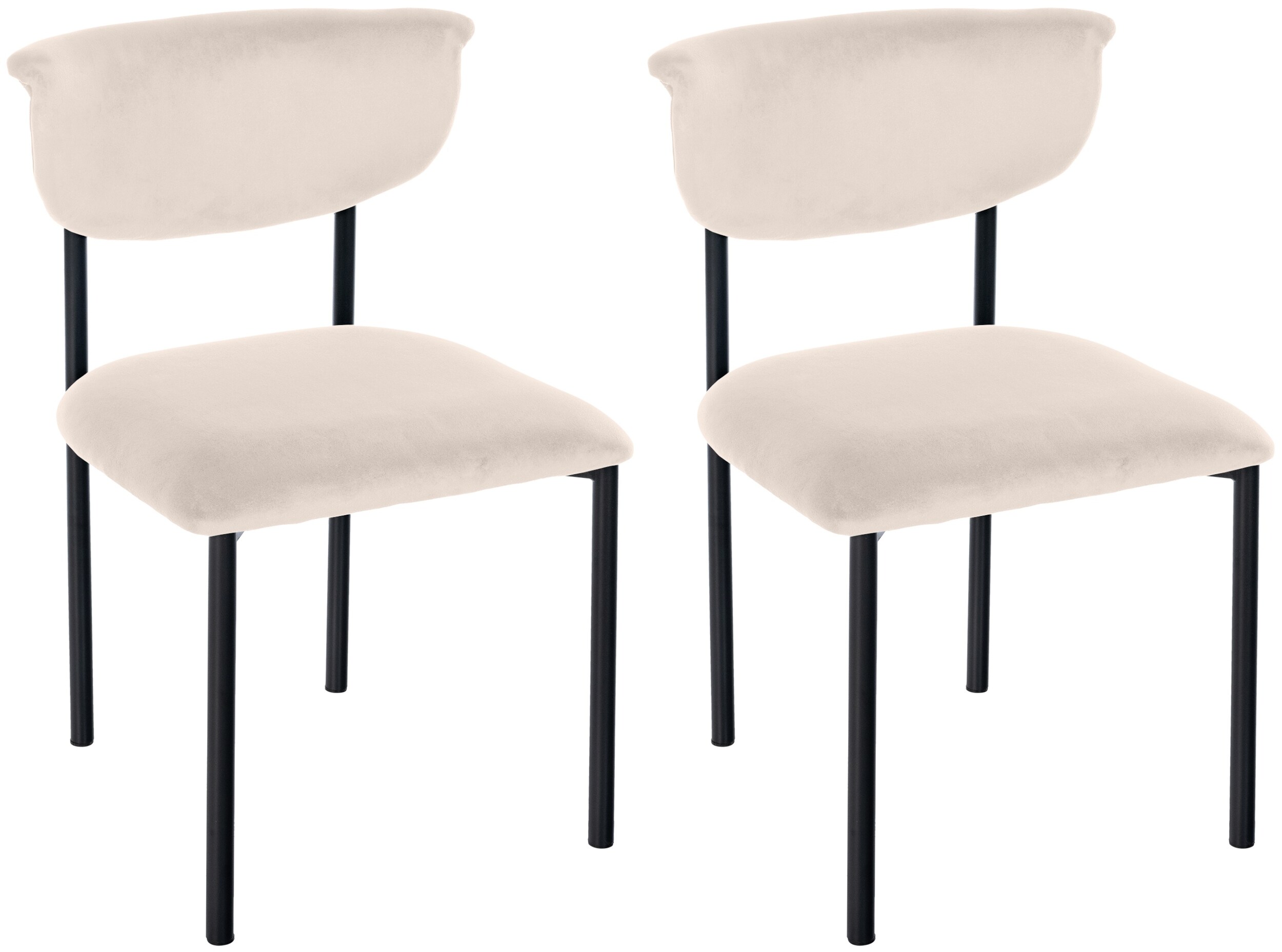 CLP 2er Set Esszimmerstuhl Gambell Samt, K&uuml;chenstuhl bis 130 kg belastbar, Stuhl mit R&uuml;ckenlehne f&uuml;r K&uuml;che, Wohnzimmer oder Schlafzimmer - Bild 1