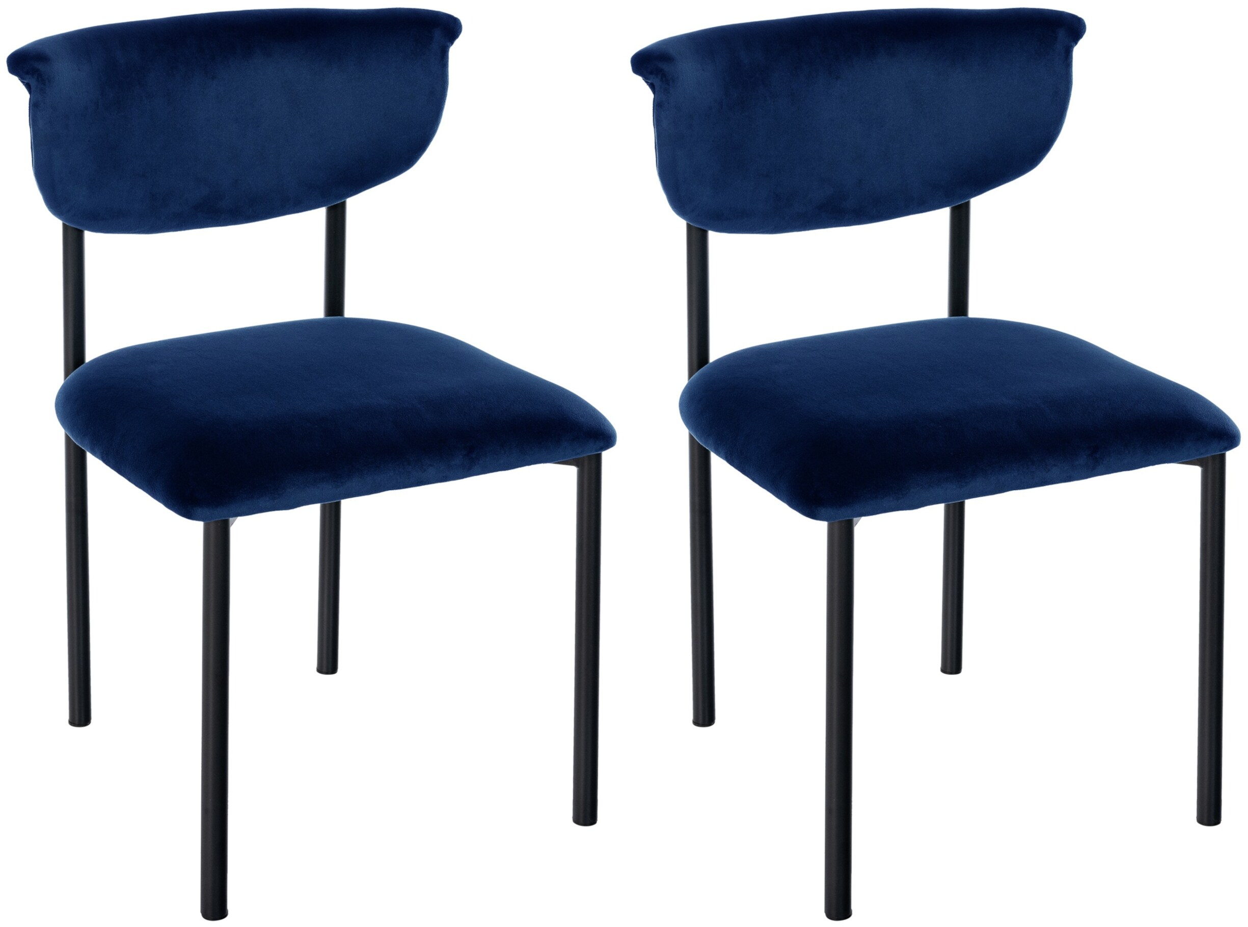 CLP 2er Set Esszimmerstuhl Gambell Samt, K&uuml;chenstuhl bis 130 kg belastbar, Stuhl mit R&uuml;ckenlehne f&uuml;r K&uuml;che, Wohnzimmer oder Schlafzimmer - Bild 1