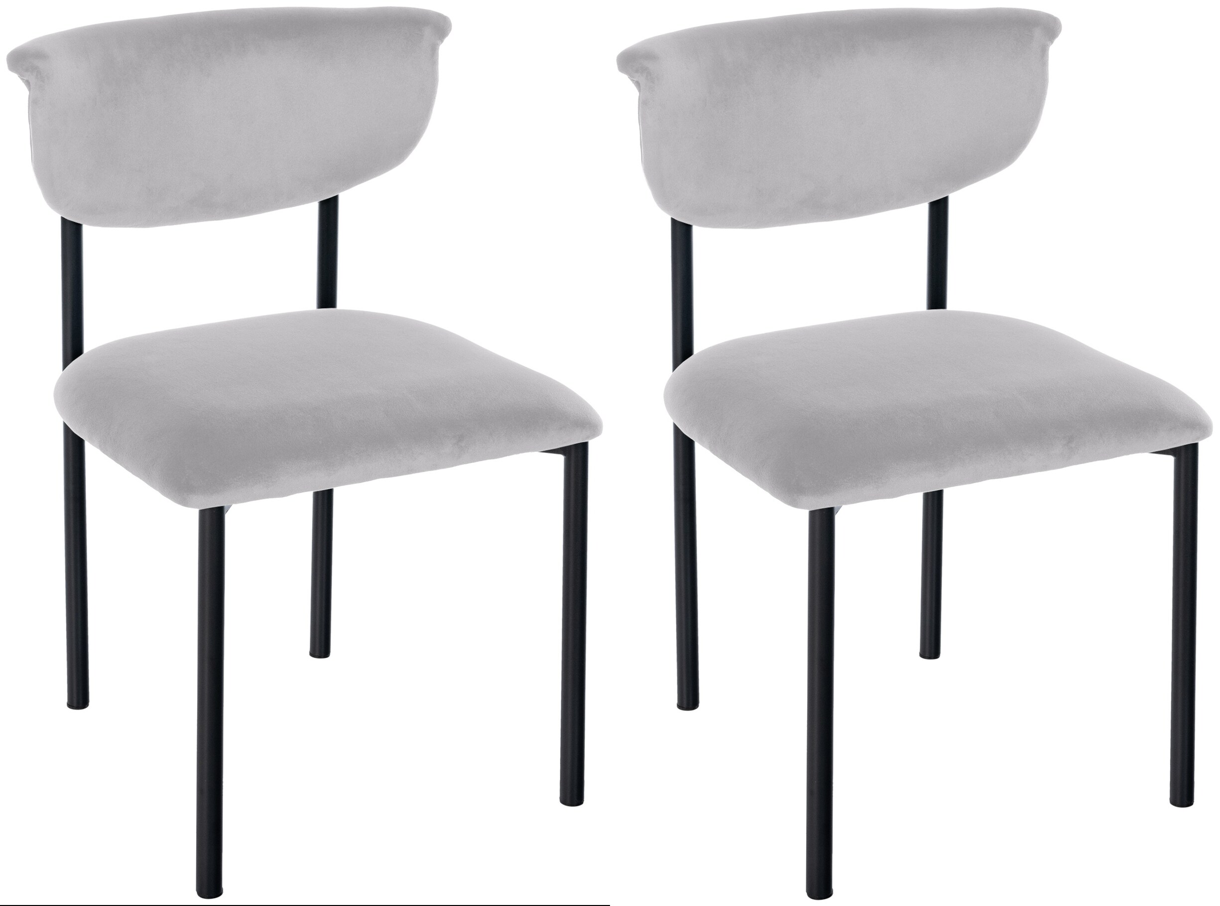 CLP 2er Set Esszimmerstuhl Gambell Samt, K&uuml;chenstuhl bis 130 kg belastbar, Stuhl mit R&uuml;ckenlehne f&uuml;r K&uuml;che, Wohnzimmer oder Schlafzimmer - Bild 1