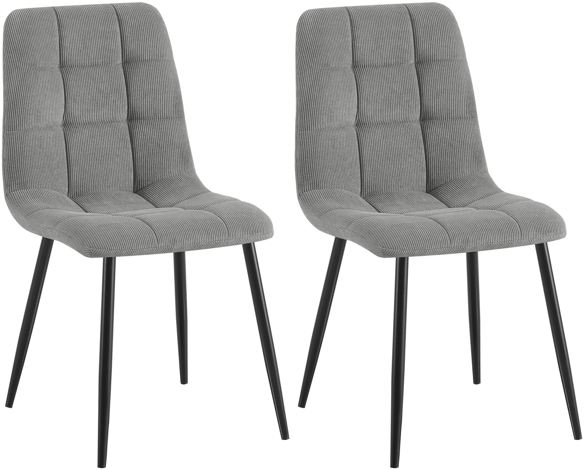 CLP 2er Set Esszimmerstuhl Tilde, K&uuml;chenst&uuml;hle gepolstert mit gestepptem Bezug, Polsterst&uuml;hle mit Metallgestell, bis 150 kg belastbar - Bild 1