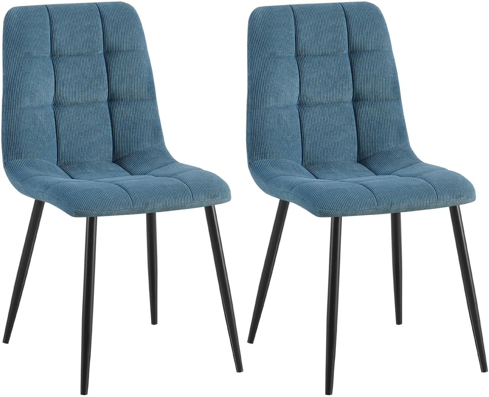 CLP 2er Set Esszimmerstuhl Tilde, Küchenstühle gepolstert mit gestepptem Bezug, Polsterstühle mit Metallgestell, bis 150 kg belastbar | 04255716371890