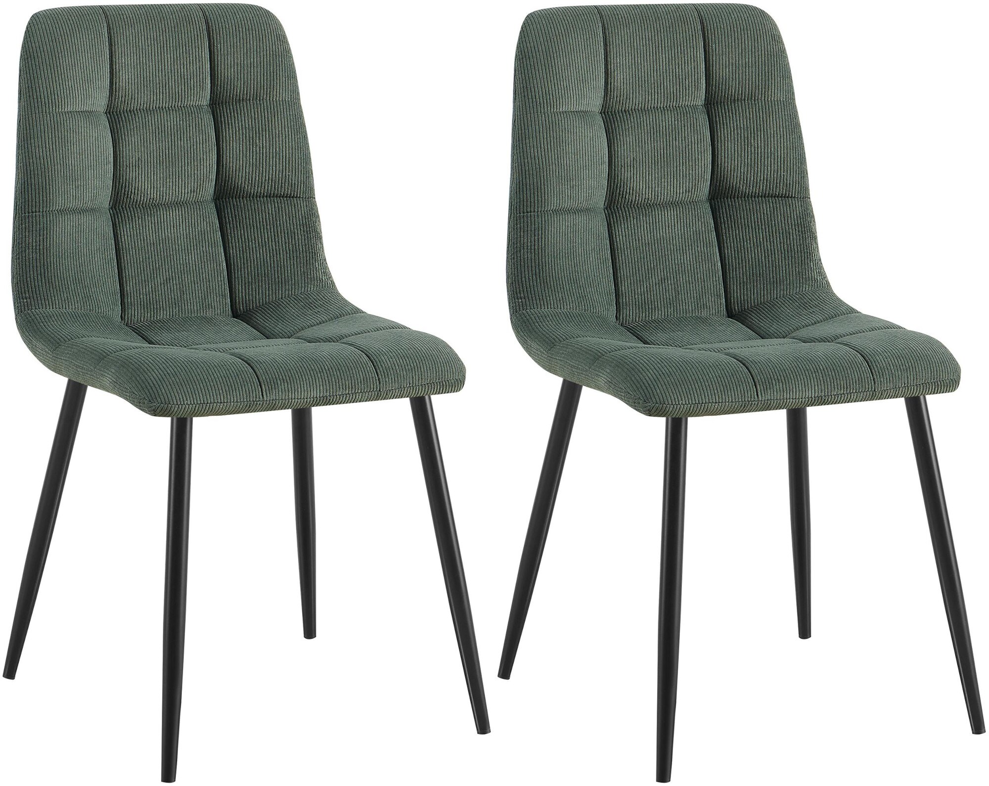 CLP 2er Set Esszimmerstuhl Tilde, K&uuml;chenst&uuml;hle gepolstert mit gestepptem Bezug, Polsterst&uuml;hle mit Metallgestell, bis 150 kg belastbar - Bild 1