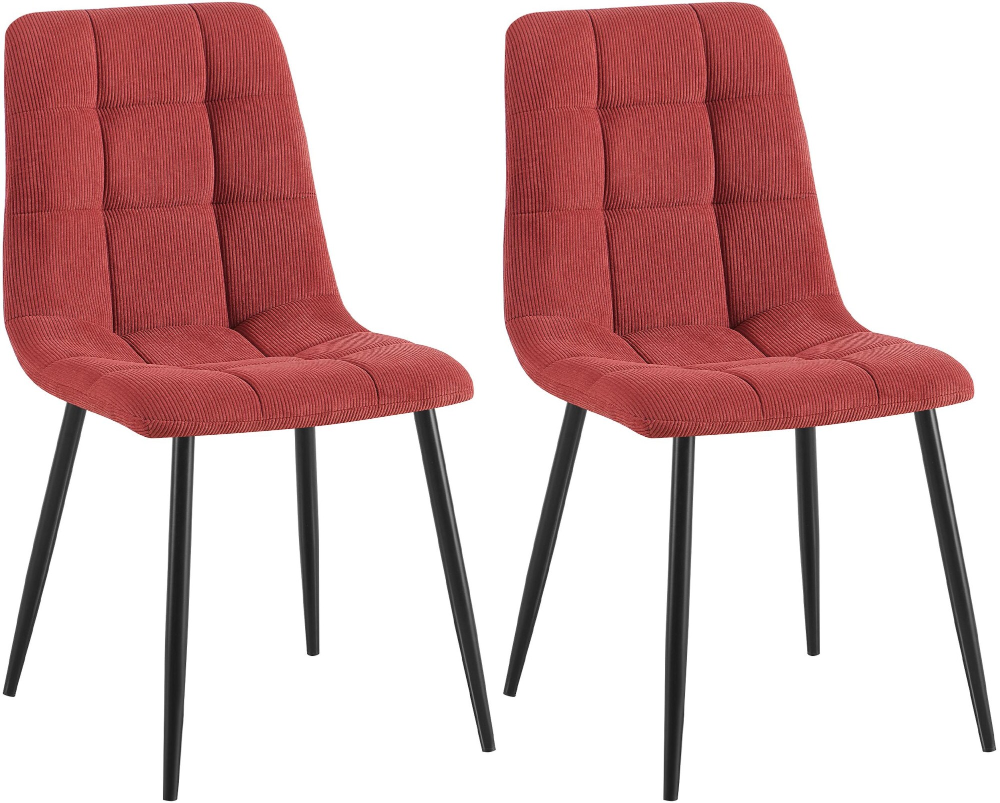 CLP 2er Set Esszimmerstuhl Tilde, K&uuml;chenst&uuml;hle gepolstert mit gestepptem Bezug, Polsterst&uuml;hle mit Metallgestell, bis 150 kg belastbar - Bild 1