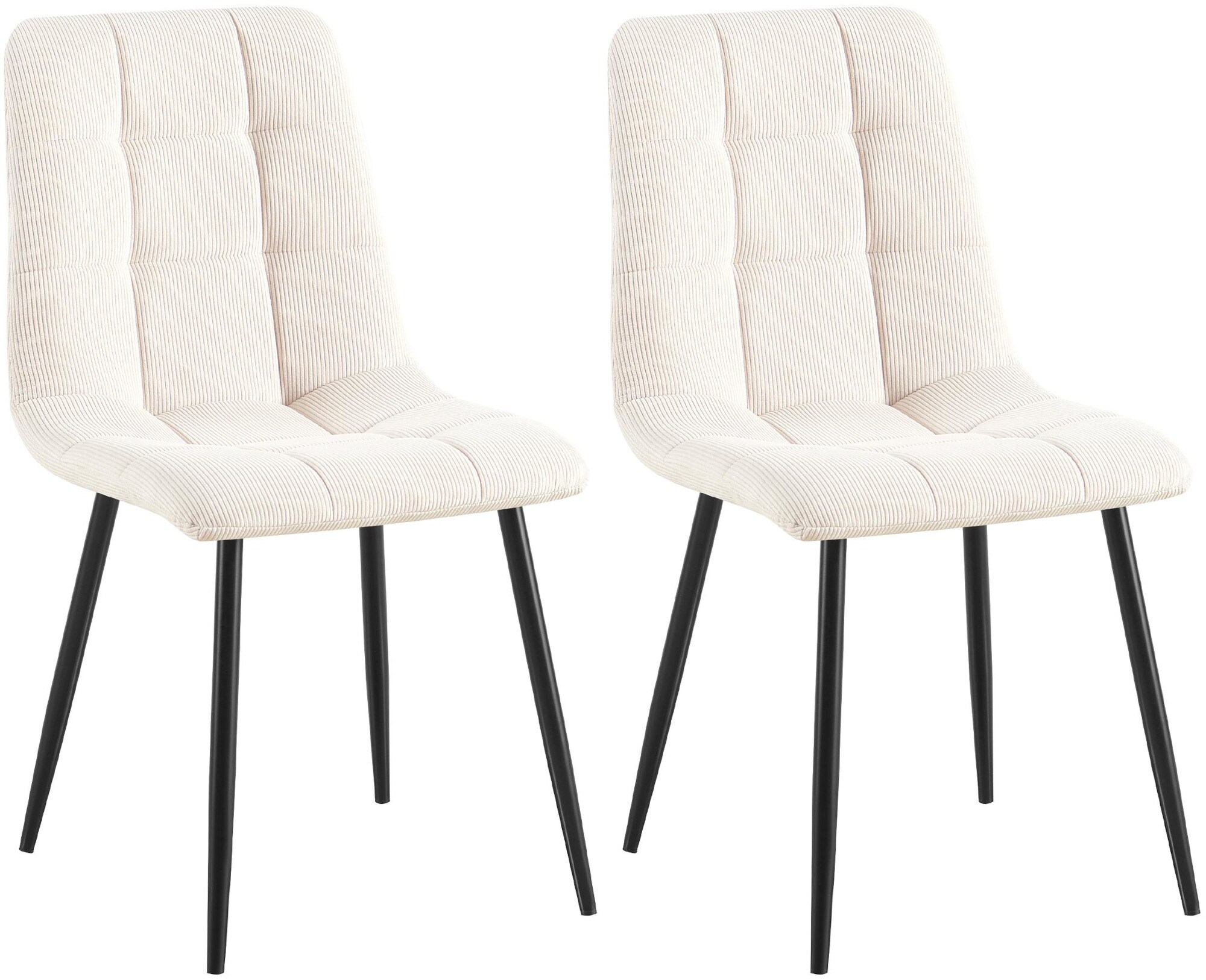 CLP 2er Set Esszimmerstuhl Tilde, K&uuml;chenst&uuml;hle gepolstert mit gestepptem Bezug, Polsterst&uuml;hle mit Metallgestell, bis 150 kg belastbar - Bild 1