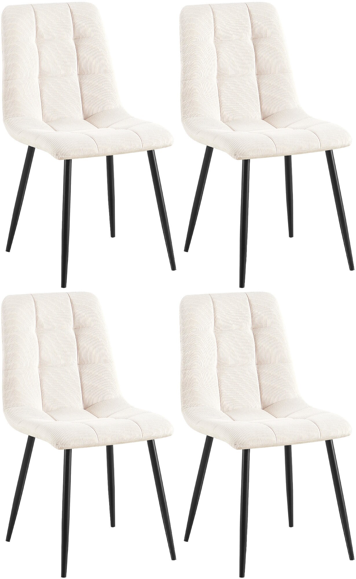 CLP 4er Set Esszimmerstuhl Tilde, K&uuml;chenst&uuml;hle gepolstert mit gestepptem Bezug, Polsterst&uuml;hle mit Metallgestell, bis 150 kg belastbar - Bild 1