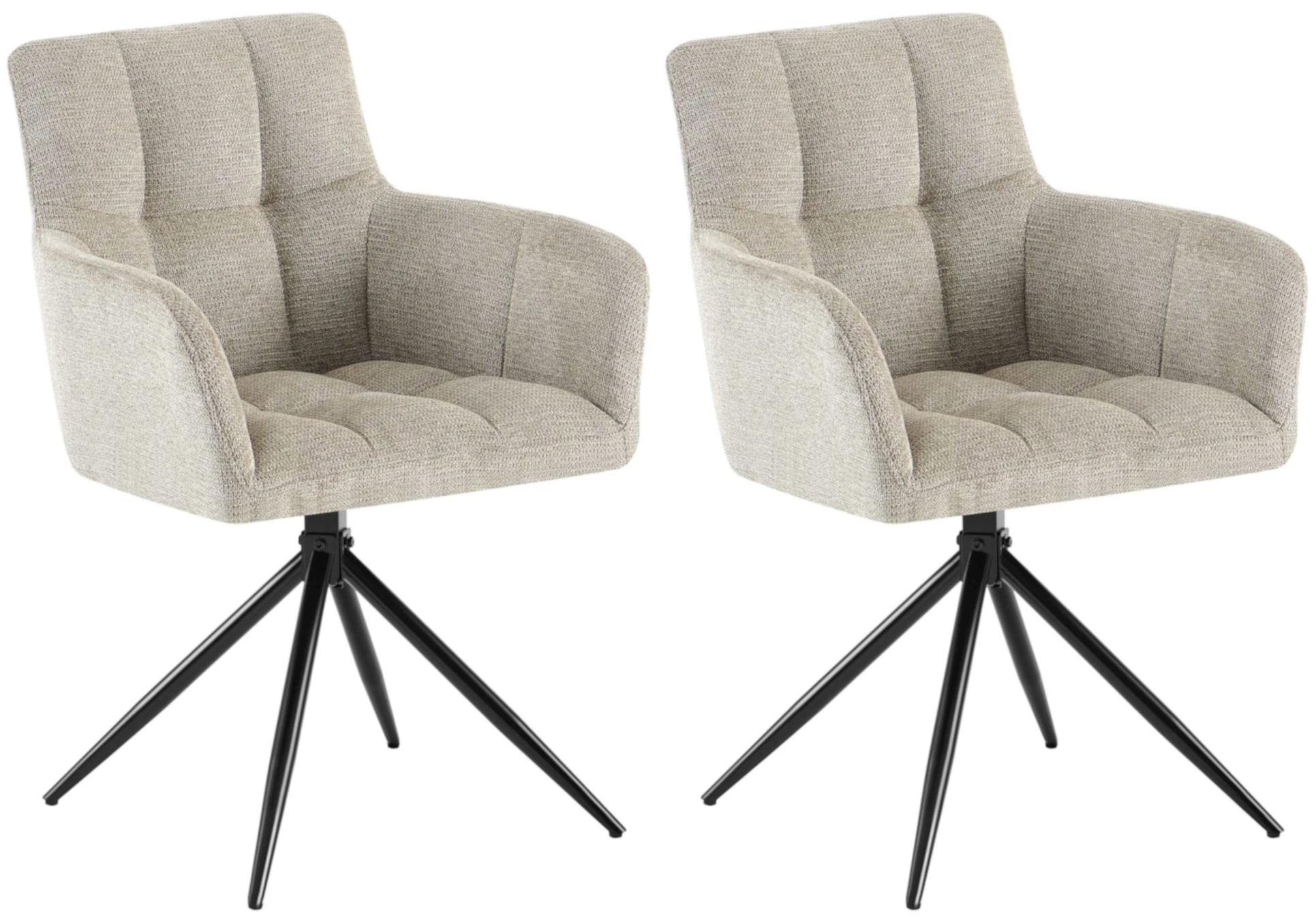 CLP Esszimmerst&uuml;hle 2er Set, Sessel Jonah drehbar mit Armlehnen, moderne Drehst&uuml;hle mit Stoff f&uuml;r Wohnzimmer, bis 150 kg belastbar - Bild 1