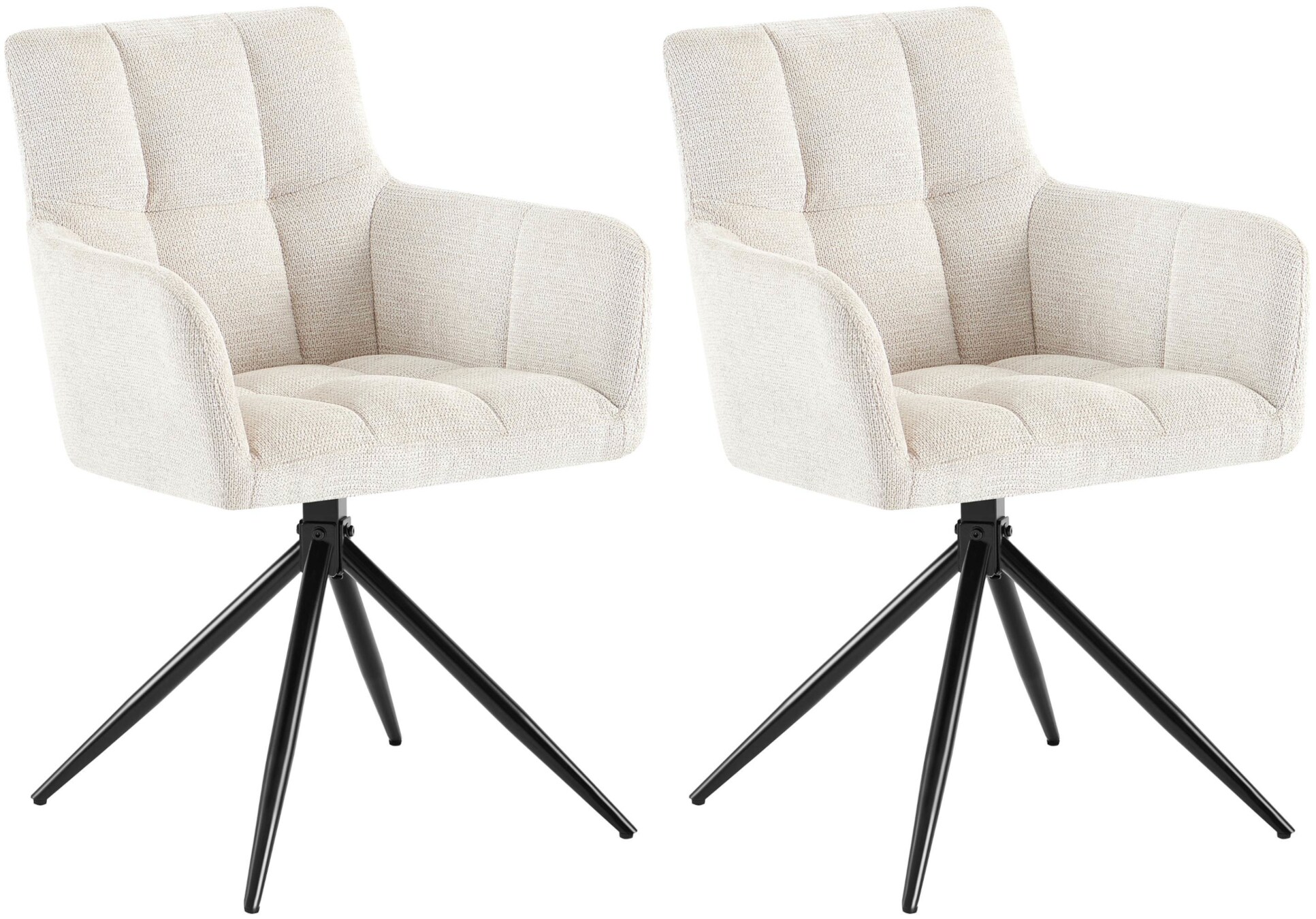 CLP Esszimmerst&uuml;hle 2er Set, Sessel Jonah drehbar mit Armlehnen, moderne Drehst&uuml;hle mit Stoff f&uuml;r Wohnzimmer, bis 150 kg belastbar - Bild 1