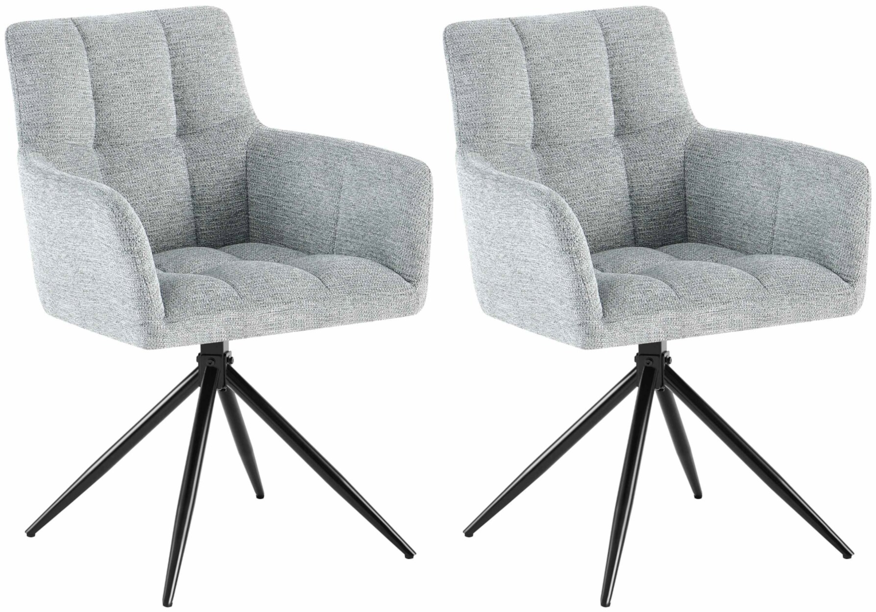 CLP Esszimmerst&uuml;hle 2er Set, Sessel Jonah drehbar mit Armlehnen, moderne Drehst&uuml;hle mit Stoff f&uuml;r Wohnzimmer, bis 150 kg belastbar - Bild 1