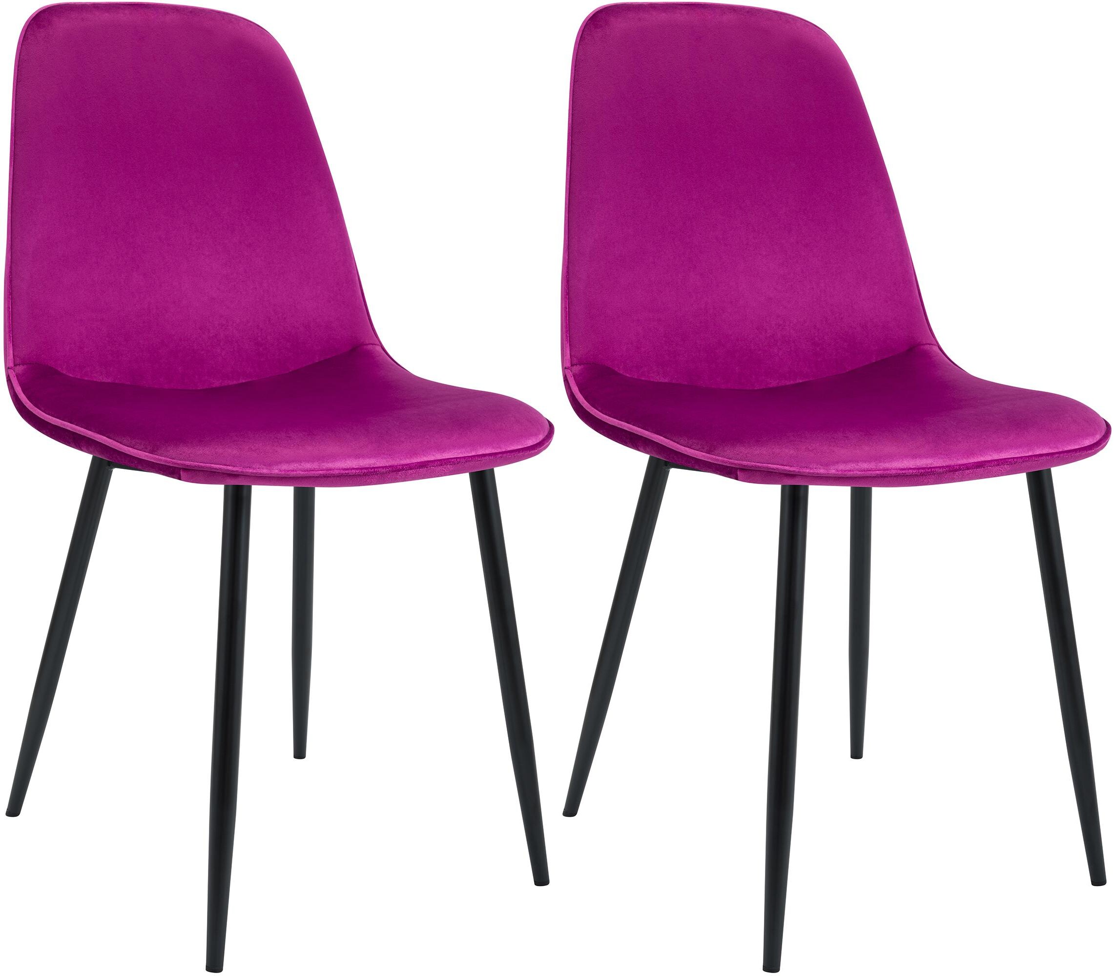 CLP Esszimmerstuhl 2er Set gepolstert Maryam, K&uuml;chenstuhl mit R&uuml;ckenlehne und schwarzem Metallgestell, bis 150 kg belastbar - Bild 1