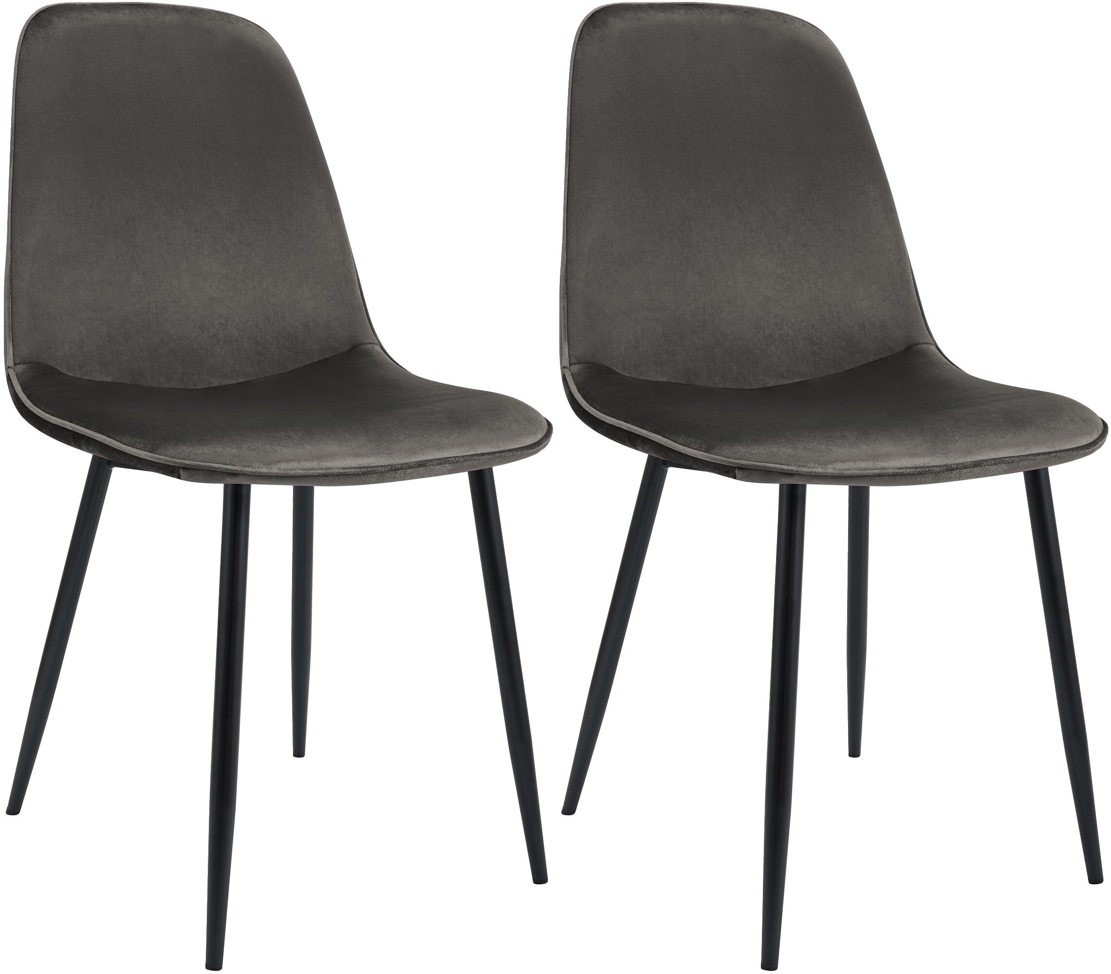 CLP Esszimmerstuhl 2er Set gepolstert Maryam, K&uuml;chenstuhl mit R&uuml;ckenlehne und schwarzem Metallgestell, bis 150 kg belastbar - Bild 1