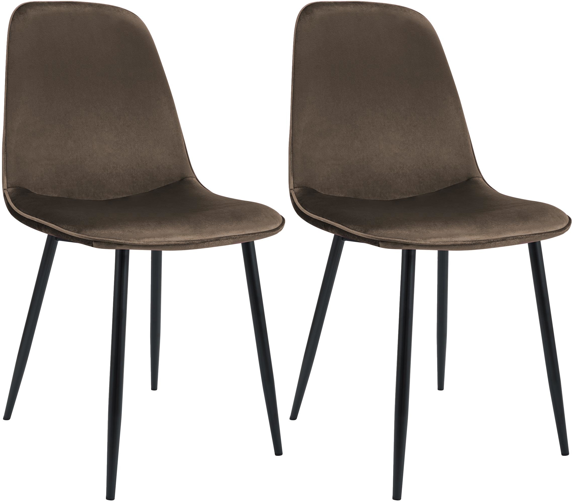 CLP Esszimmerstuhl 2er Set gepolstert Maryam, K&uuml;chenstuhl mit R&uuml;ckenlehne und schwarzem Metallgestell, bis 150 kg belastbar - Bild 1