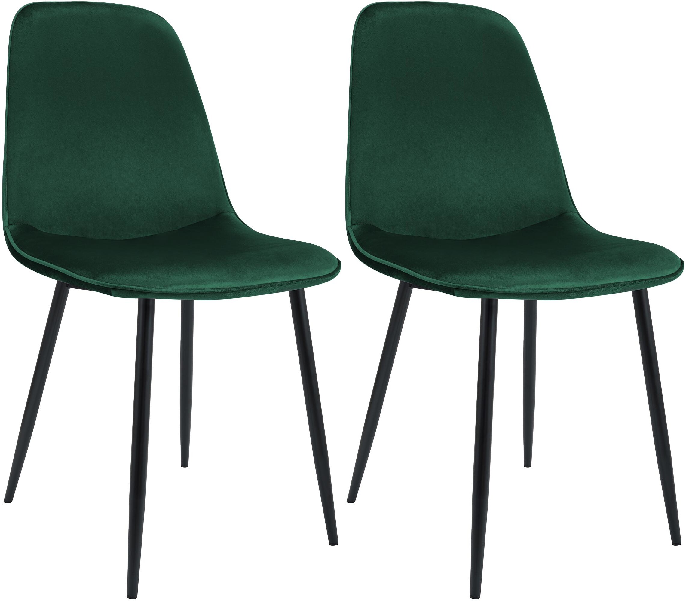 CLP Esszimmerstuhl 2er Set gepolstert Maryam, K&uuml;chenstuhl mit R&uuml;ckenlehne und schwarzem Metallgestell, bis 150 kg belastbar - Bild 1