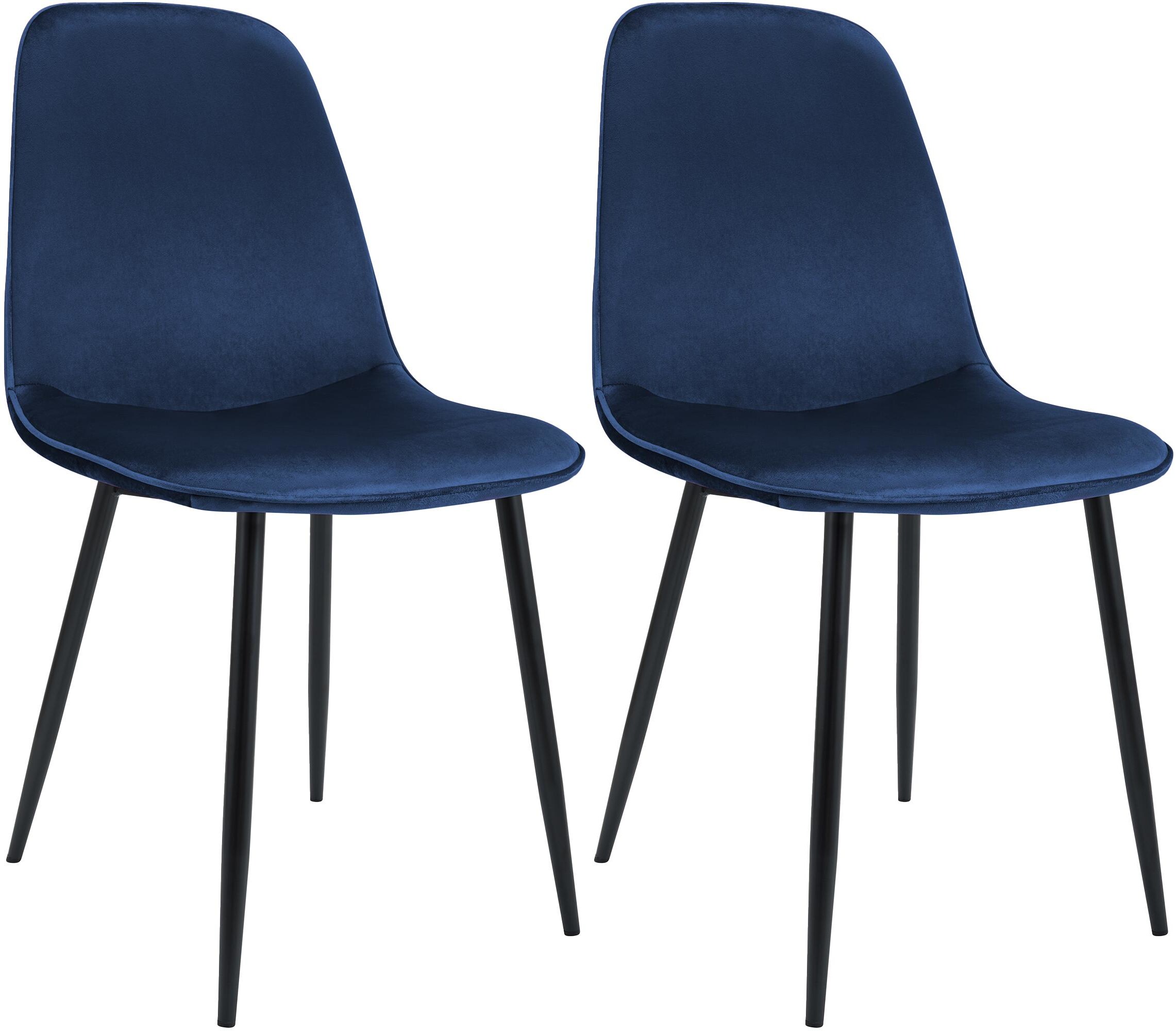 CLP Esszimmerstuhl 2er Set gepolstert Maryam, K&uuml;chenstuhl mit R&uuml;ckenlehne und schwarzem Metallgestell, bis 150 kg belastbar - Bild 1