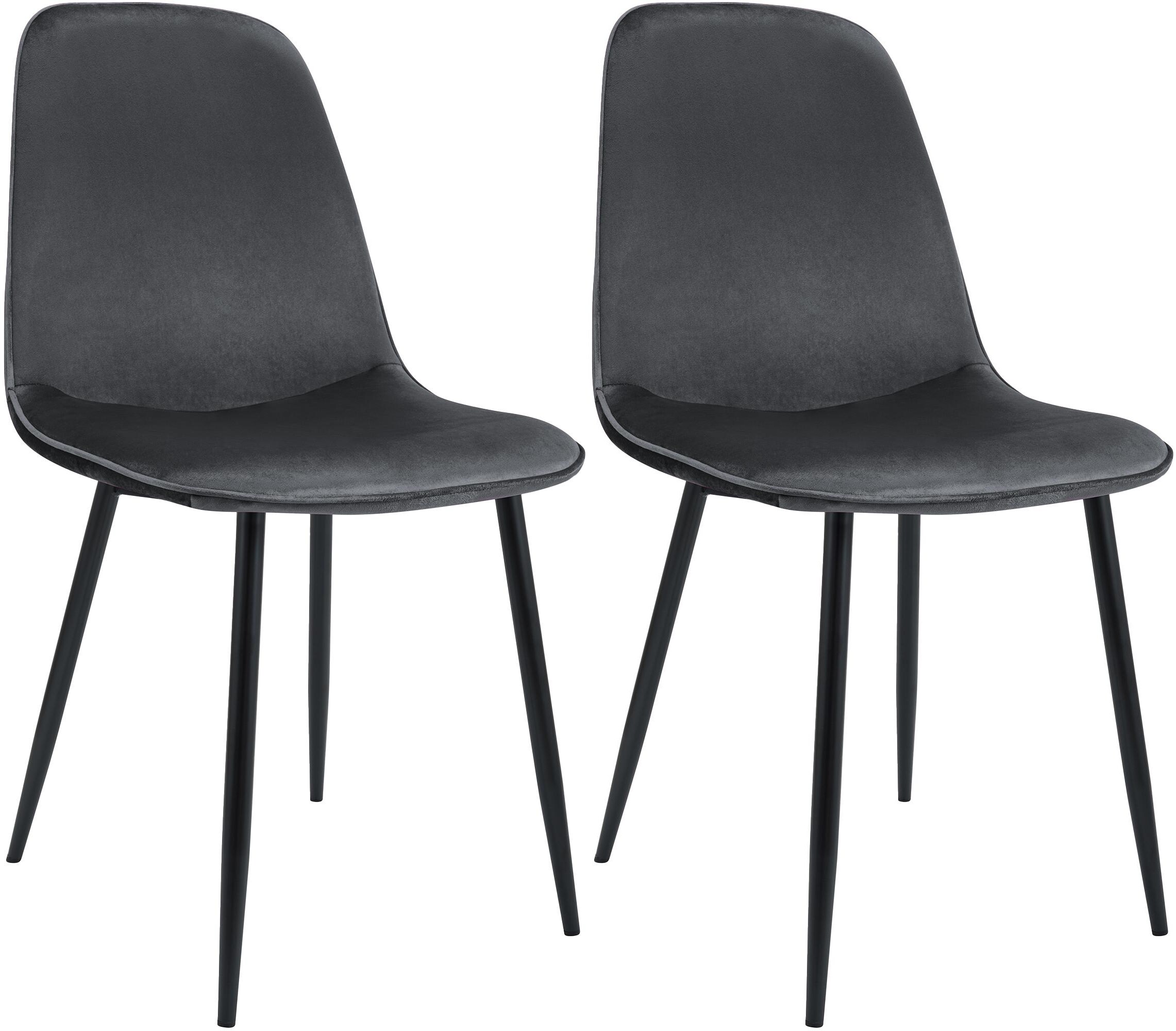 CLP Esszimmerstuhl 2er Set gepolstert Maryam, K&uuml;chenstuhl mit R&uuml;ckenlehne und schwarzem Metallgestell, bis 150 kg belastbar - Bild 1