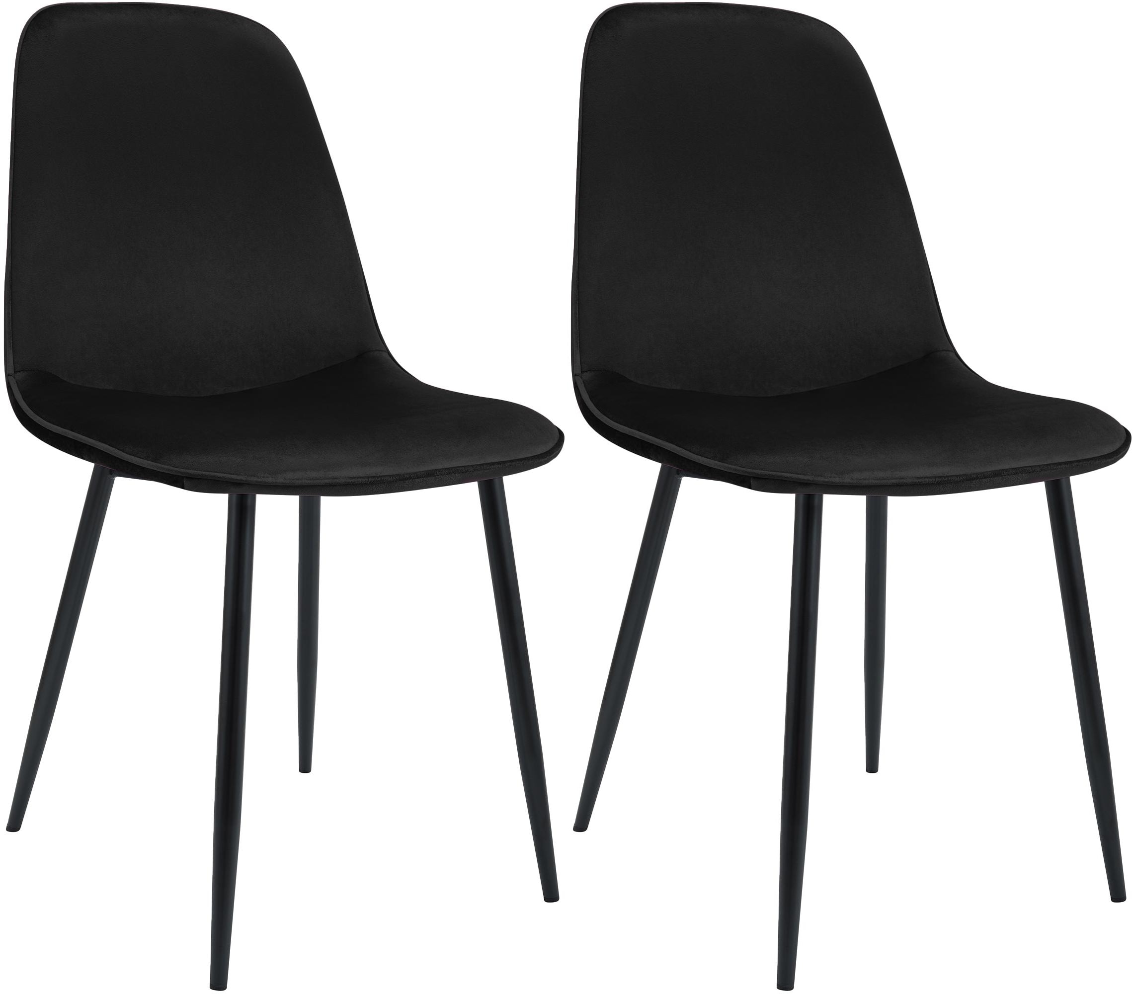 CLP Esszimmerstuhl 2er Set gepolstert Maryam, K&uuml;chenstuhl mit R&uuml;ckenlehne und schwarzem Metallgestell, bis 150 kg belastbar - Bild 1