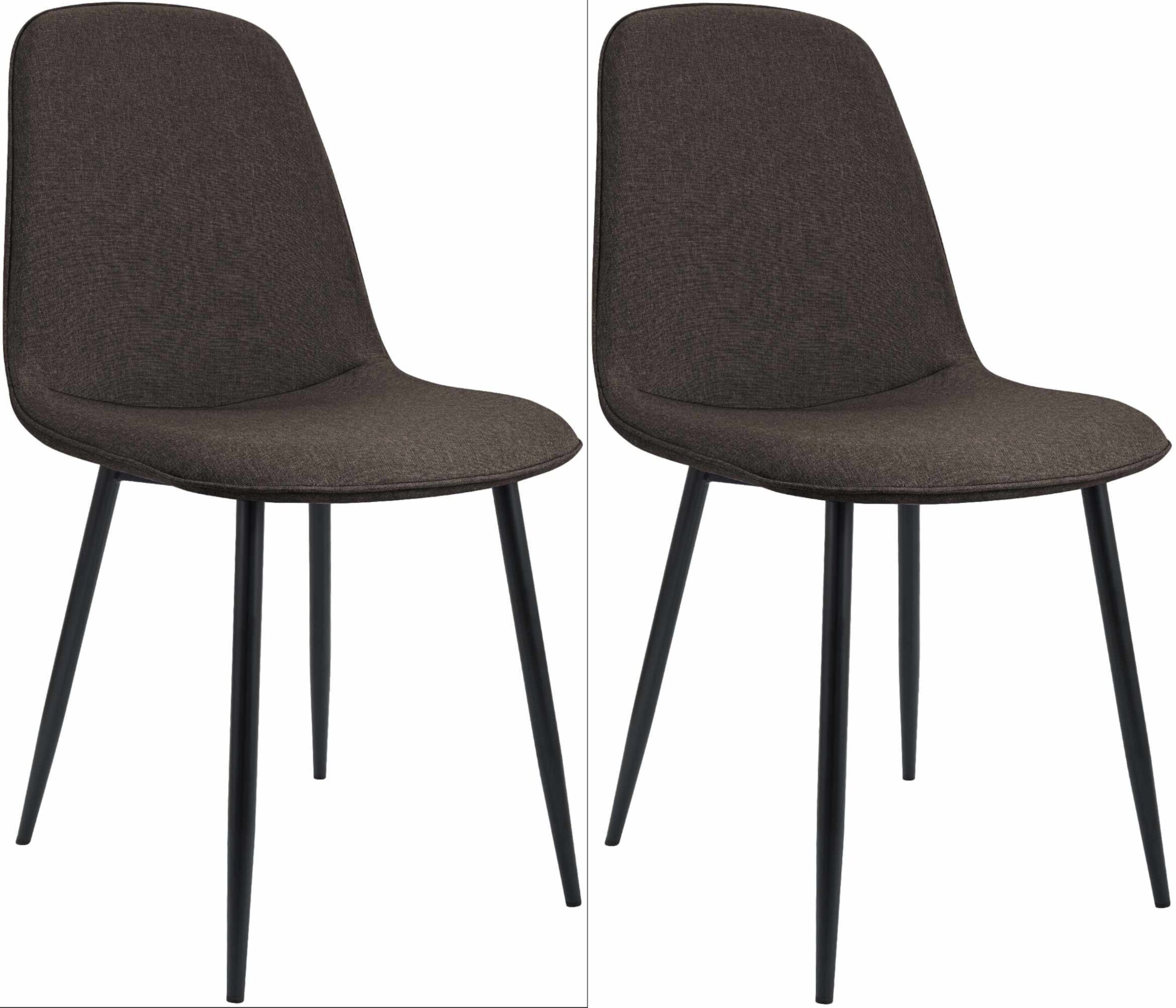 CLP Esszimmerstuhl 2er Set gepolstert Maryam, K&uuml;chenstuhl mit R&uuml;ckenlehne und schwarzem Metallgestell, bis 150 kg belastbar - Bild 1